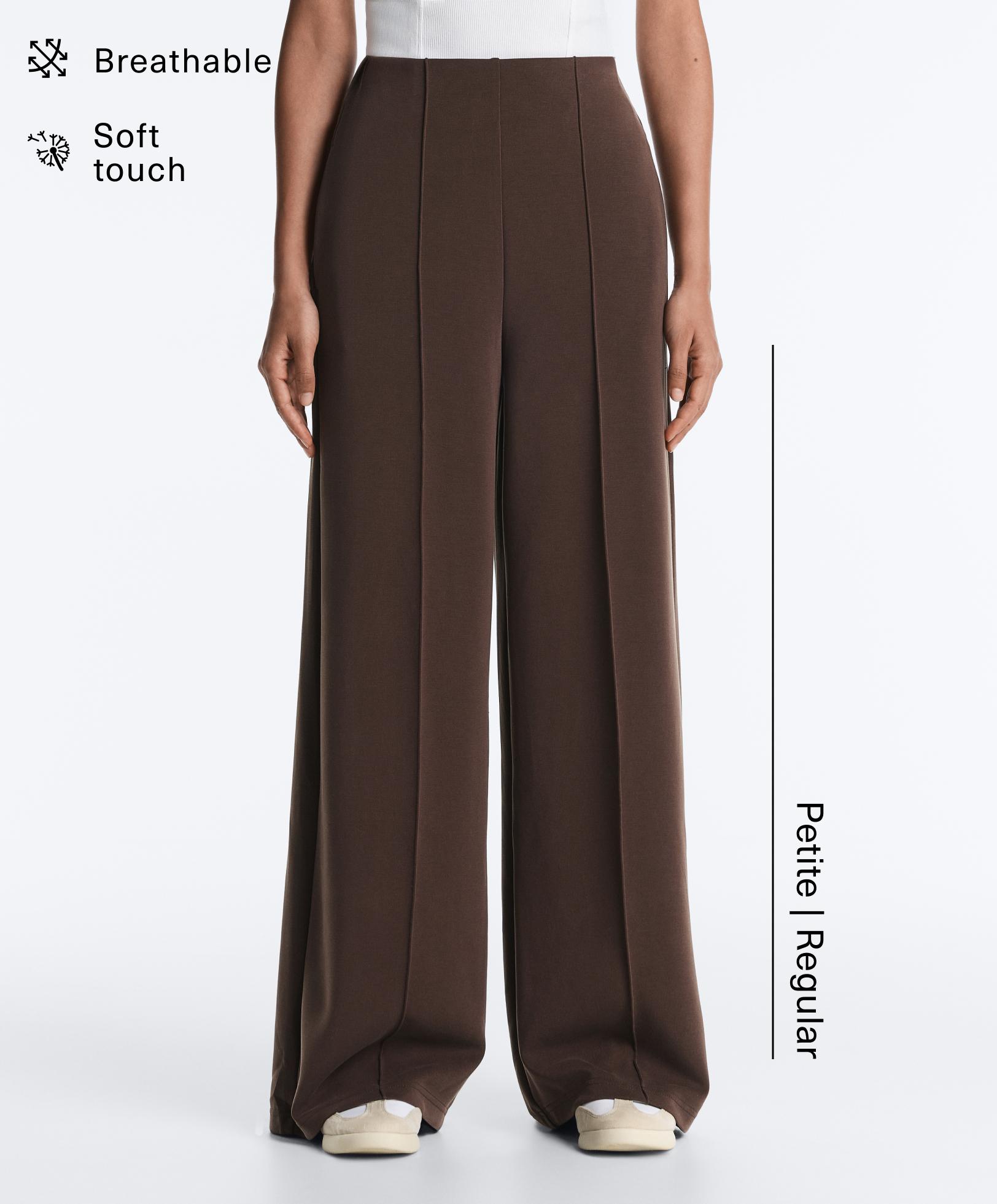 Straight-leg trousers with soft-touch modal and crease