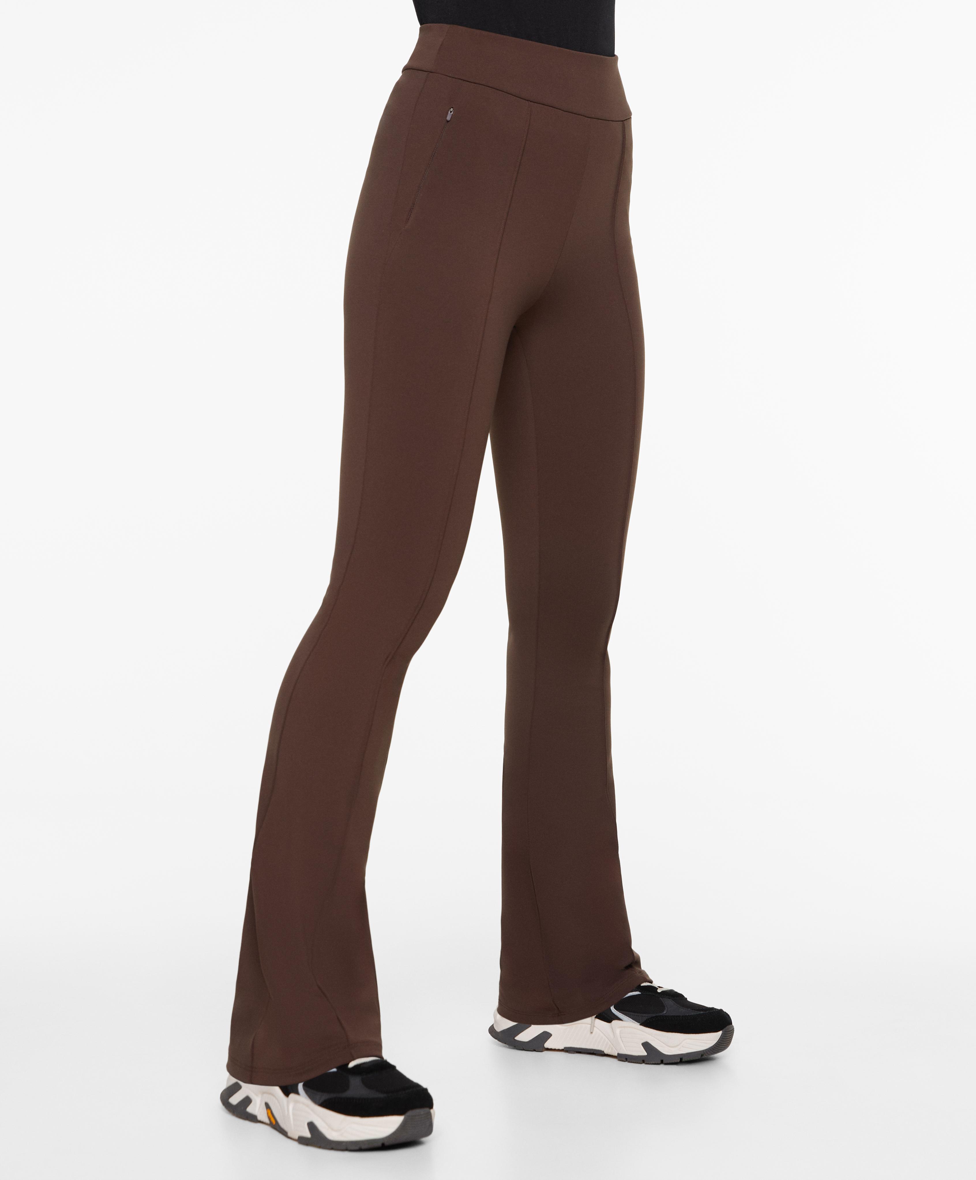 High rise warm 80cm flare trousers with crease