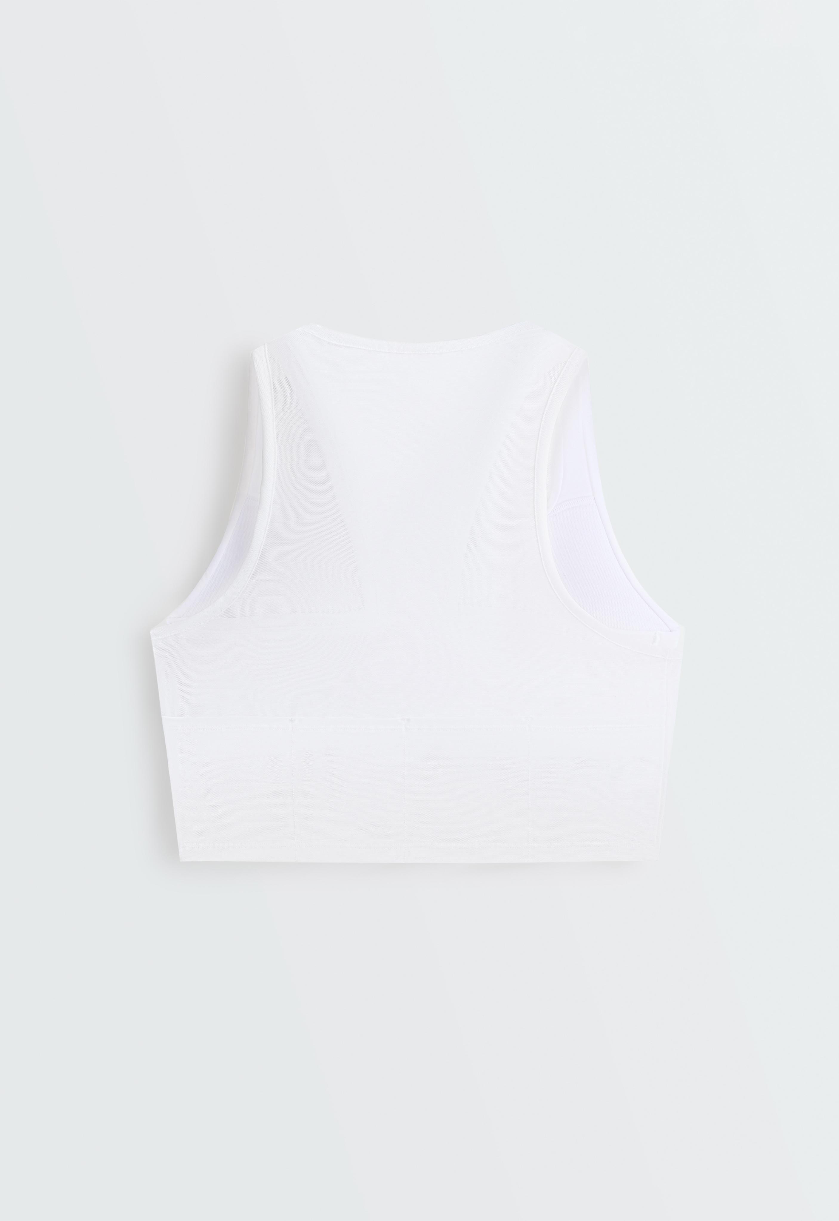 Sheer compressive tank top — WHITE 
