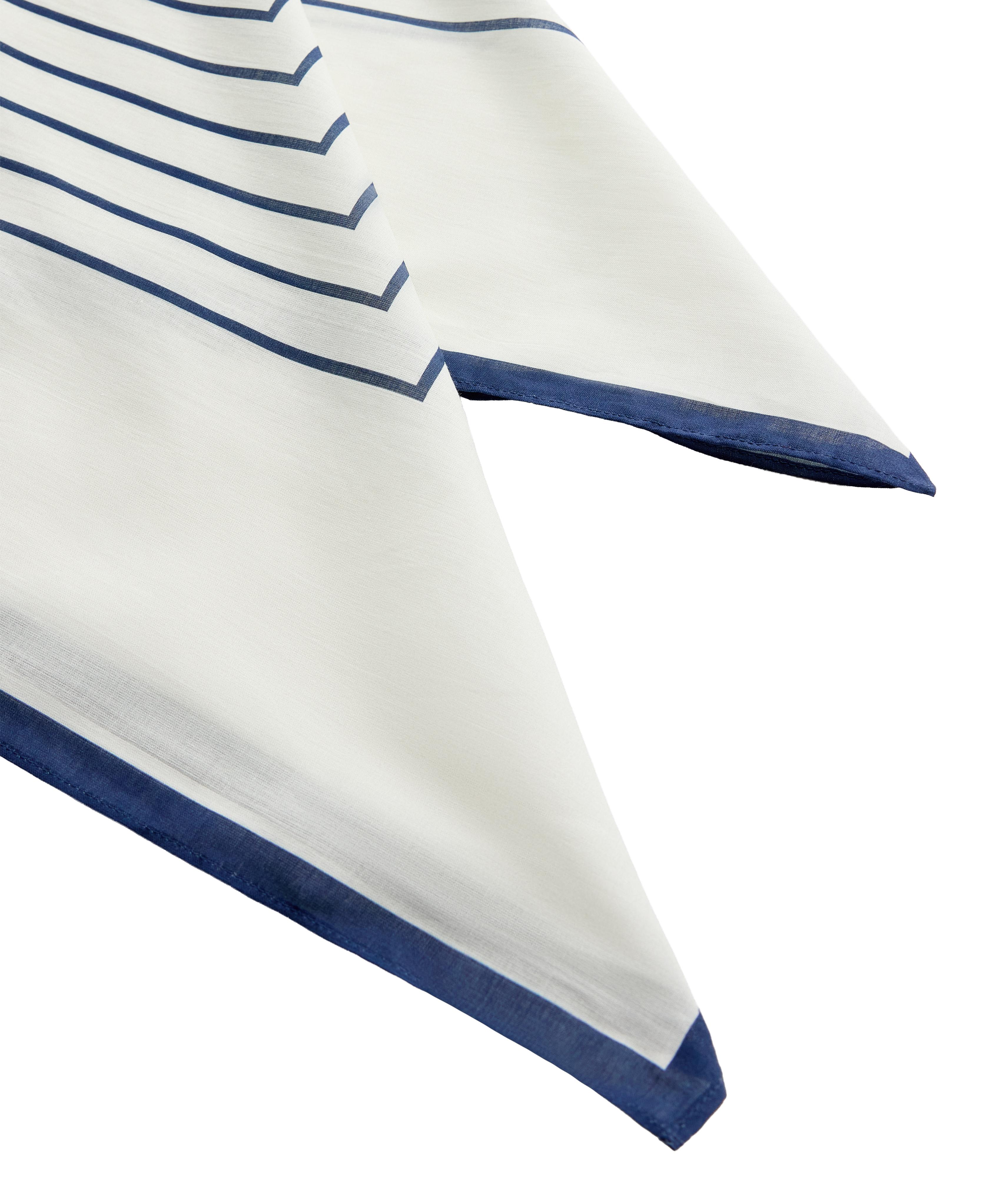 100% cotton stripe scarf — NAVY BLUE