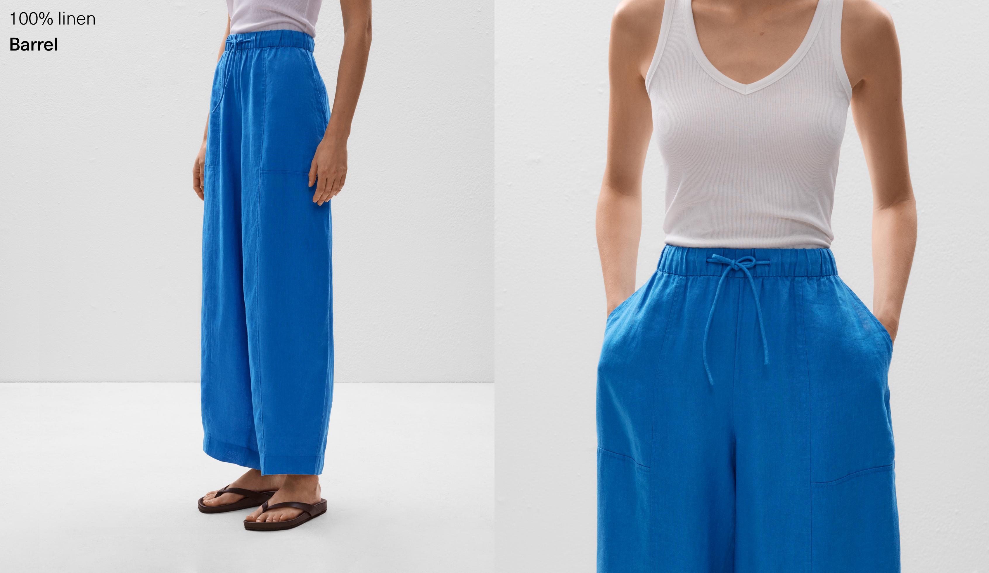 Pantalon barrel 100&nbsp;% lin