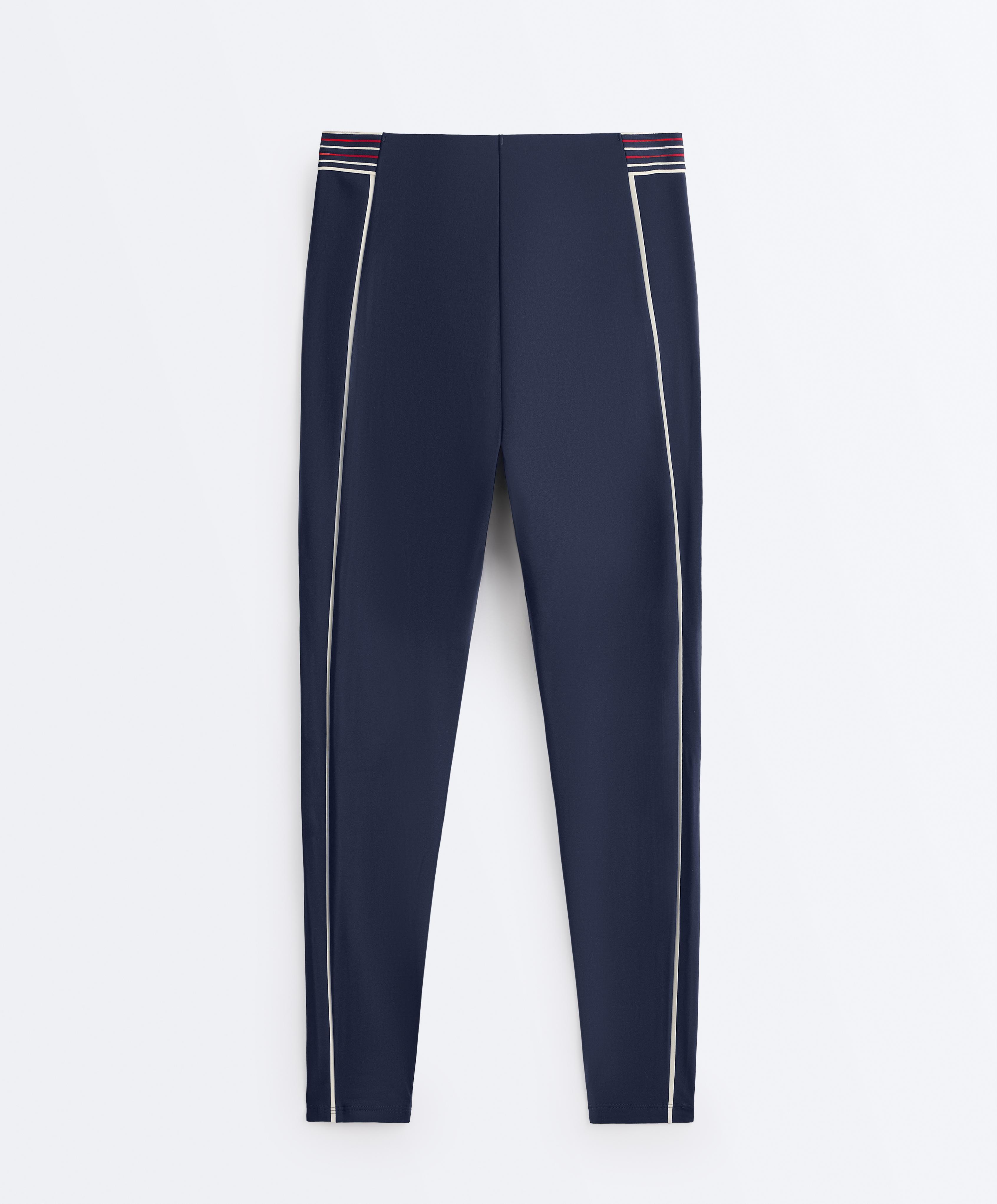 High-rise Compressive core control 65 cm ankle-length leggings — NAVY BLUE