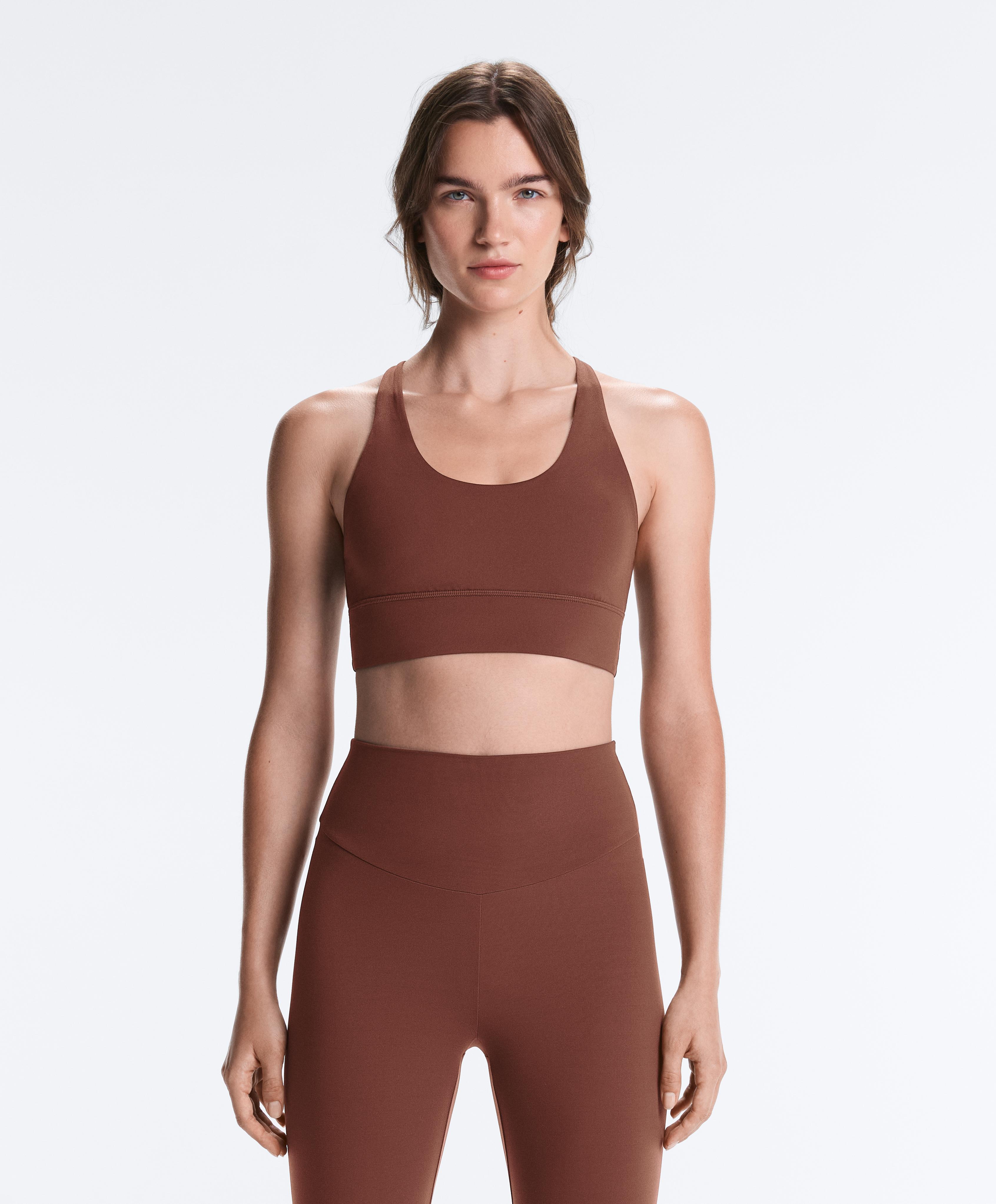 Medium-support Comfortlux sports bra with cups — TERRACOTTA