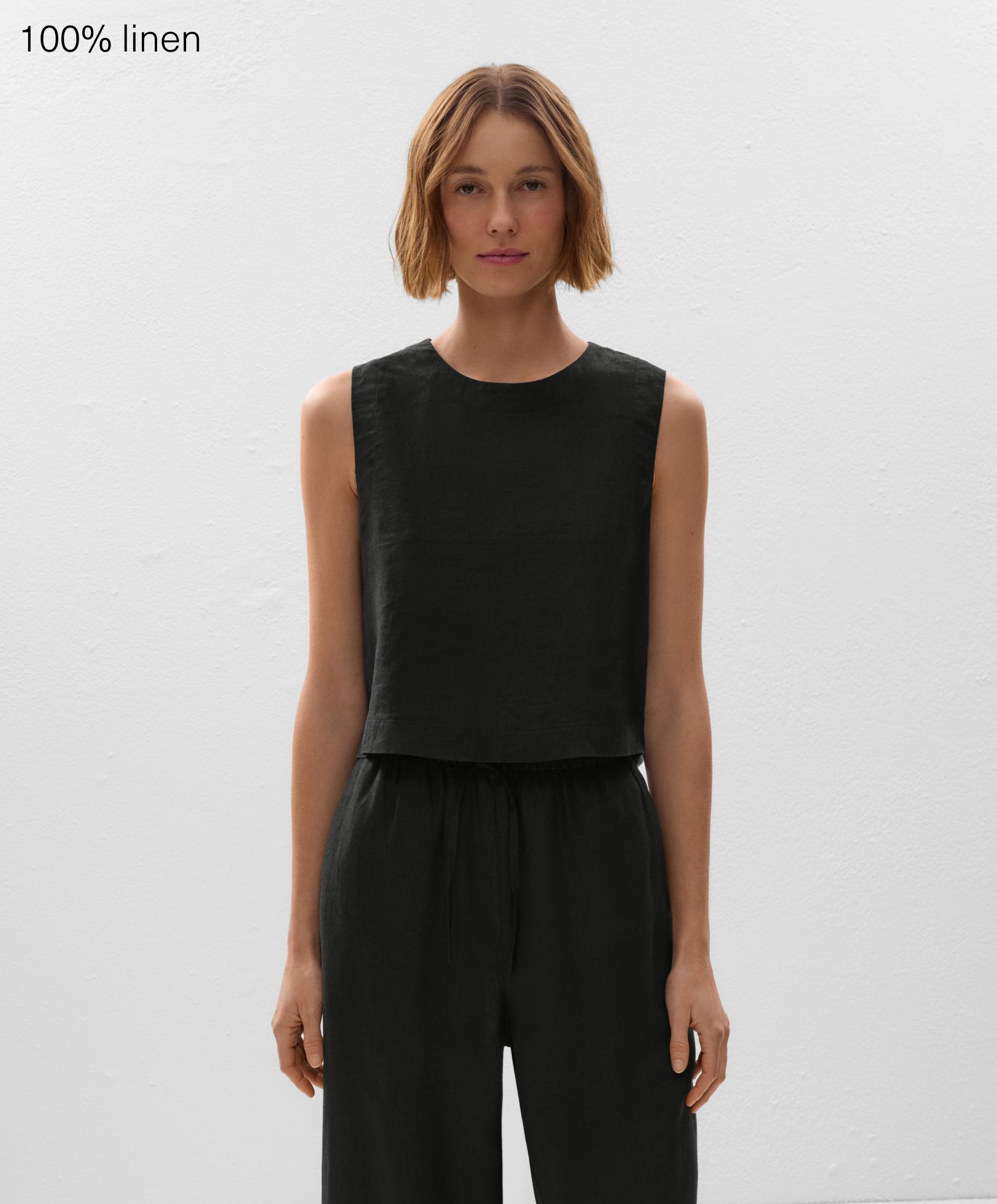 100% linen sleeveless top - Sale