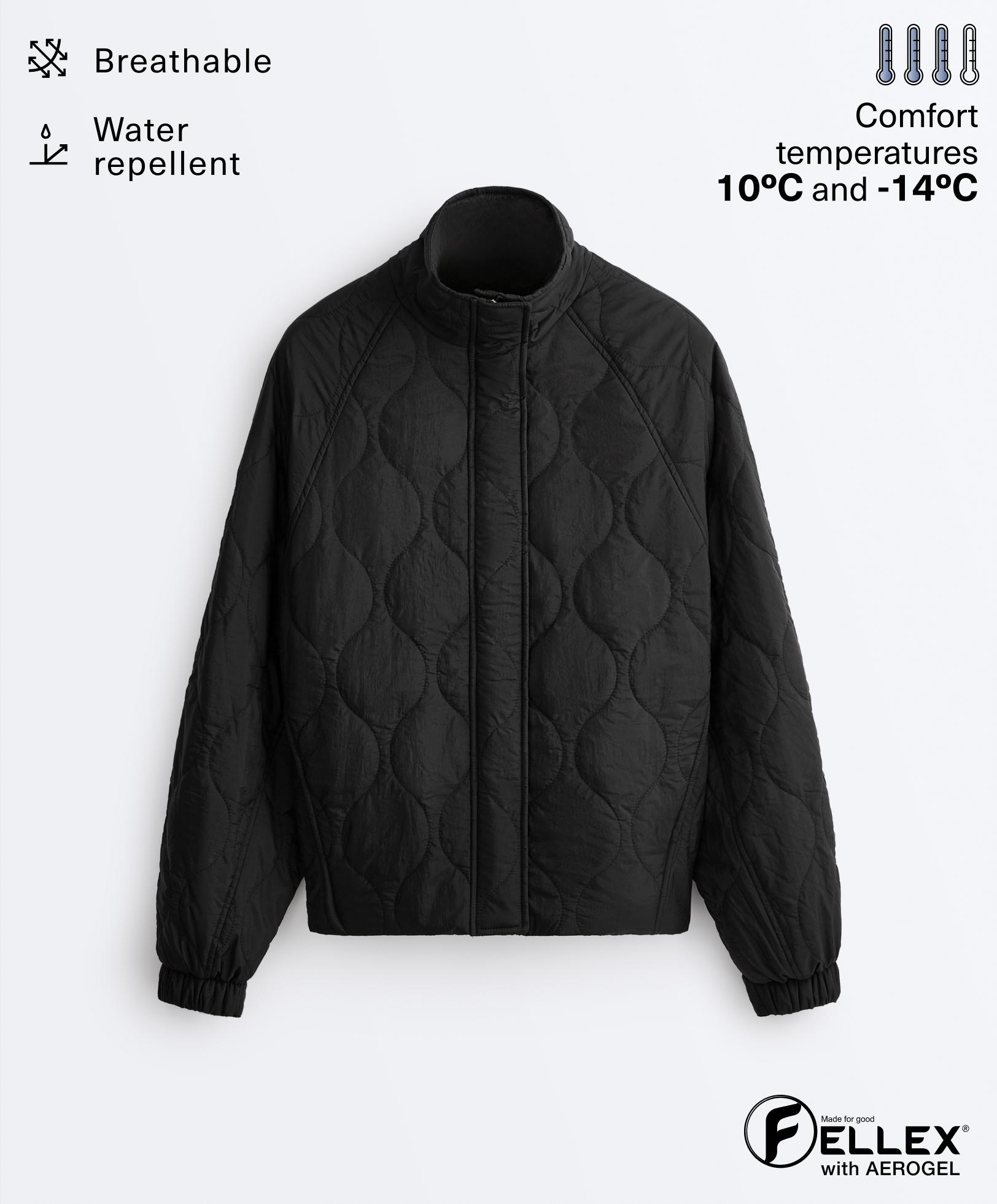 Water-repellent FELLEX® AEROGEL padded jacket — BLACK
