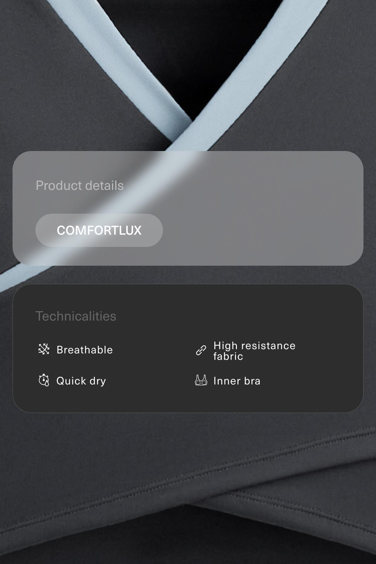 Long-sleeved Comfortlux contrast tank top — ASPHALT