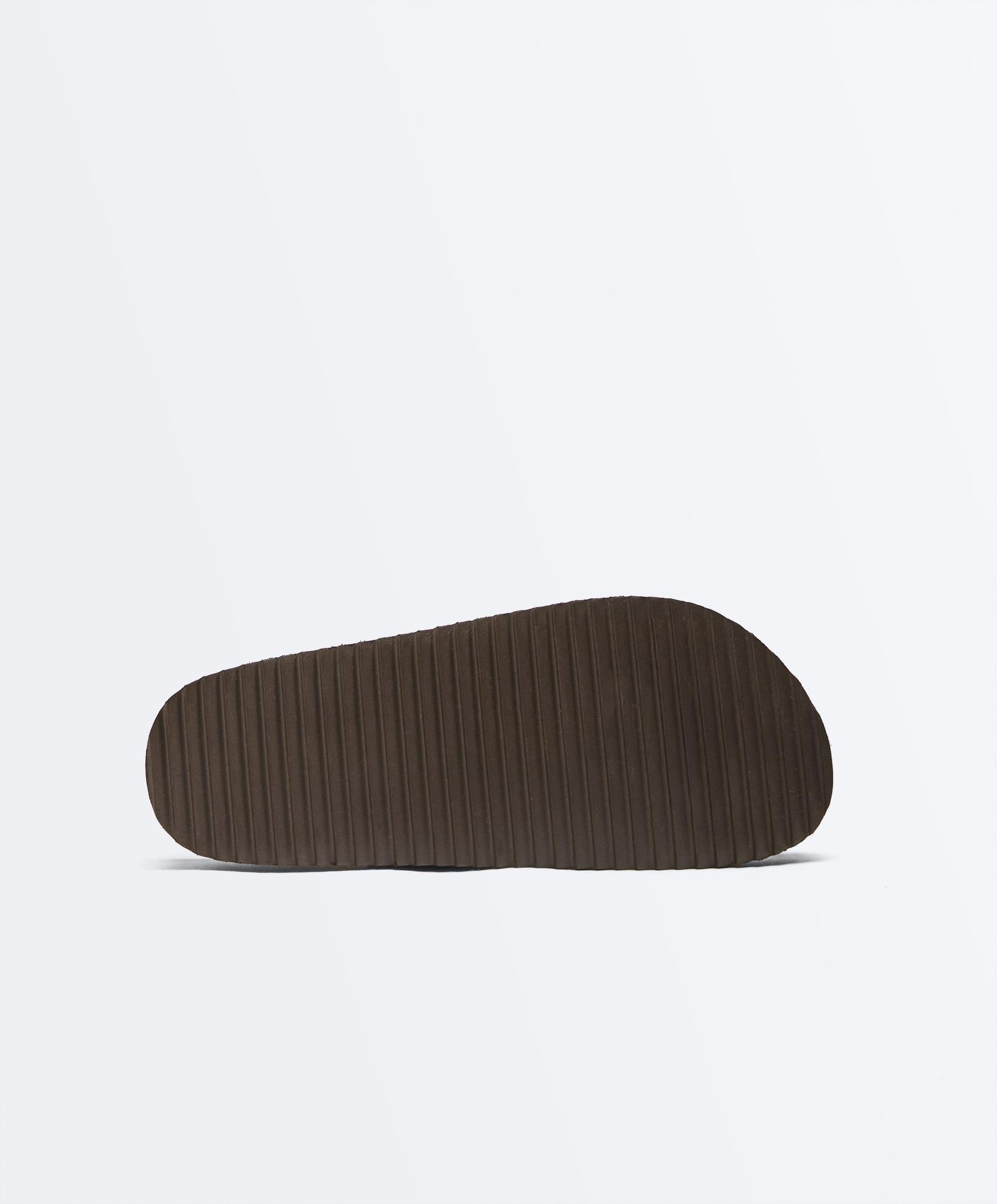 Split leather mules — SAND