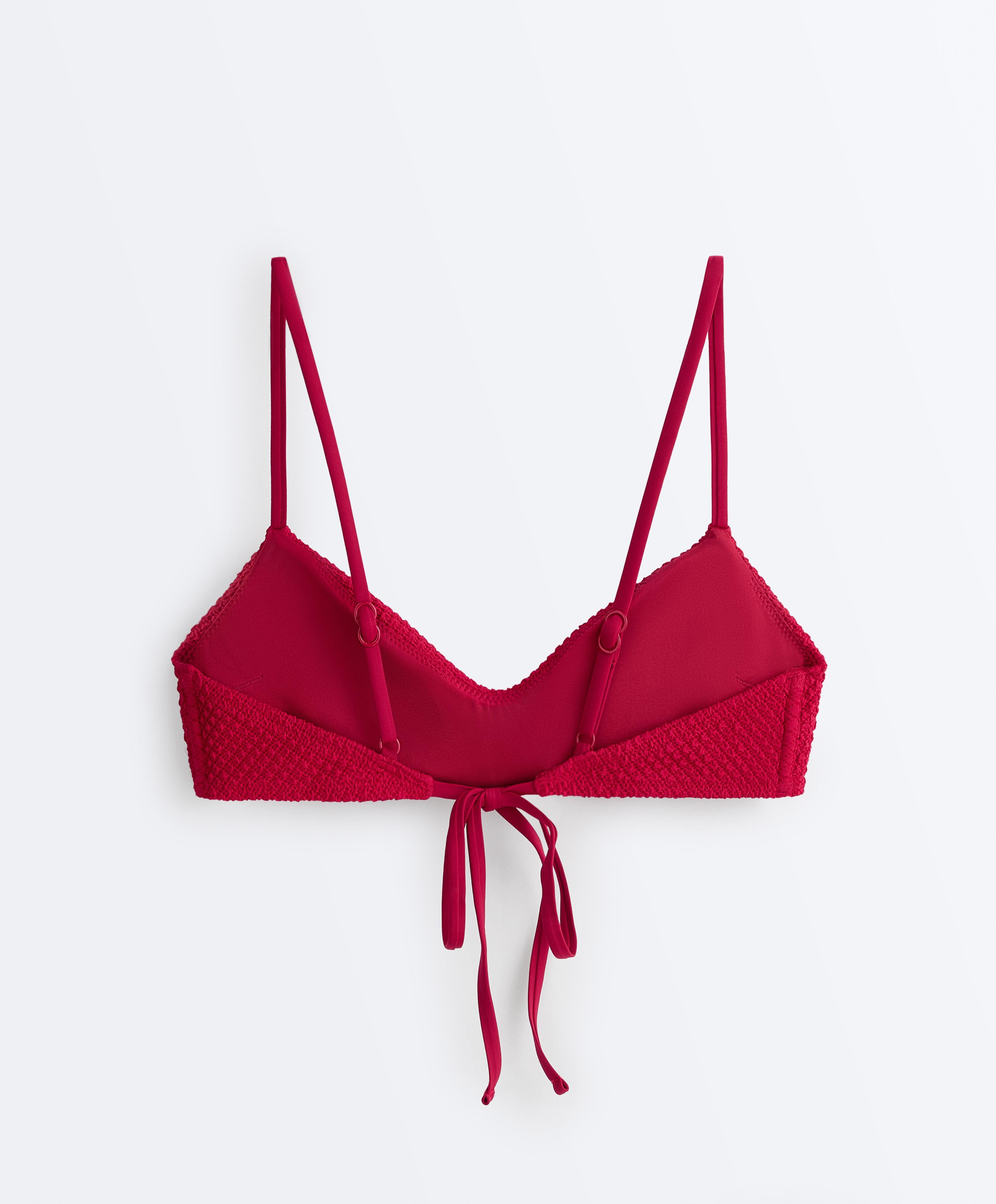 Waffle texture bikini top — BRIGHT RED