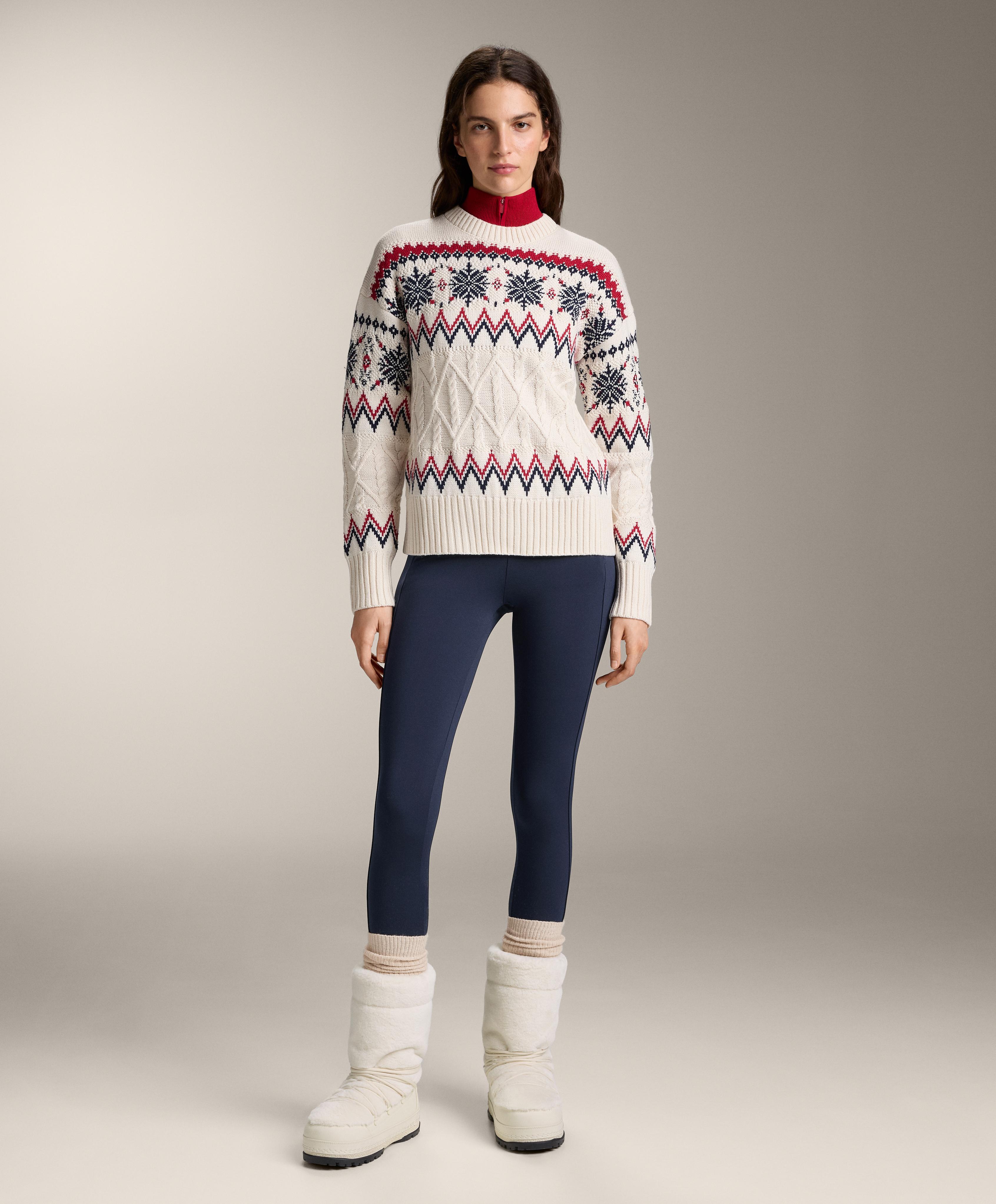 سترة محاكة جاكار بطبعة ندف الثلج - تنزيلات