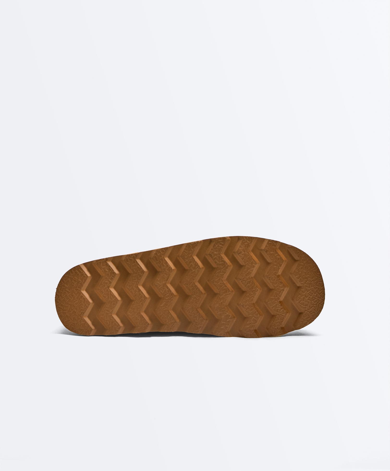 Faux-fur split-leather mules — LEATHER