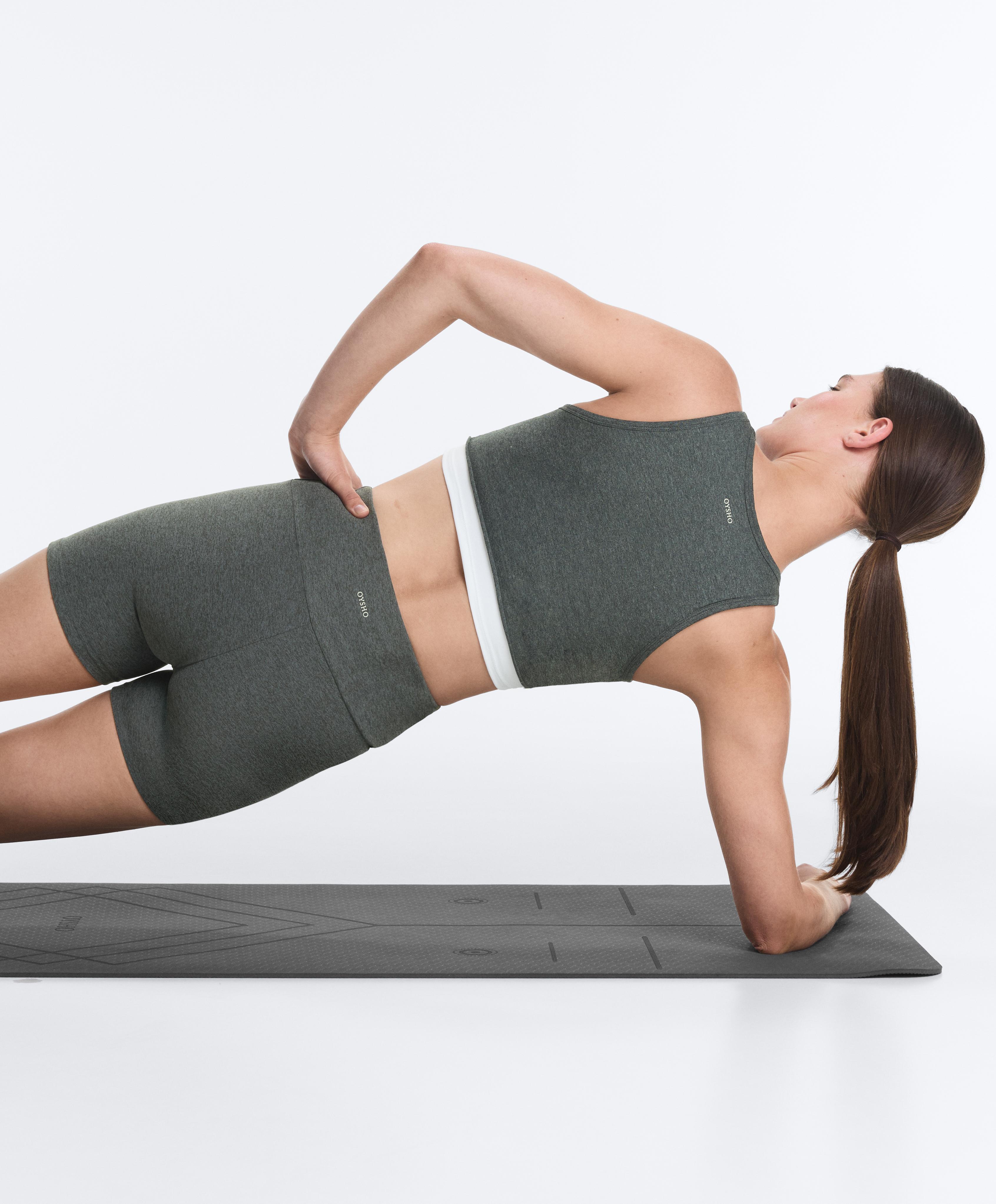 Marl overlay halterneck tank top — DARK GREY MELANGE