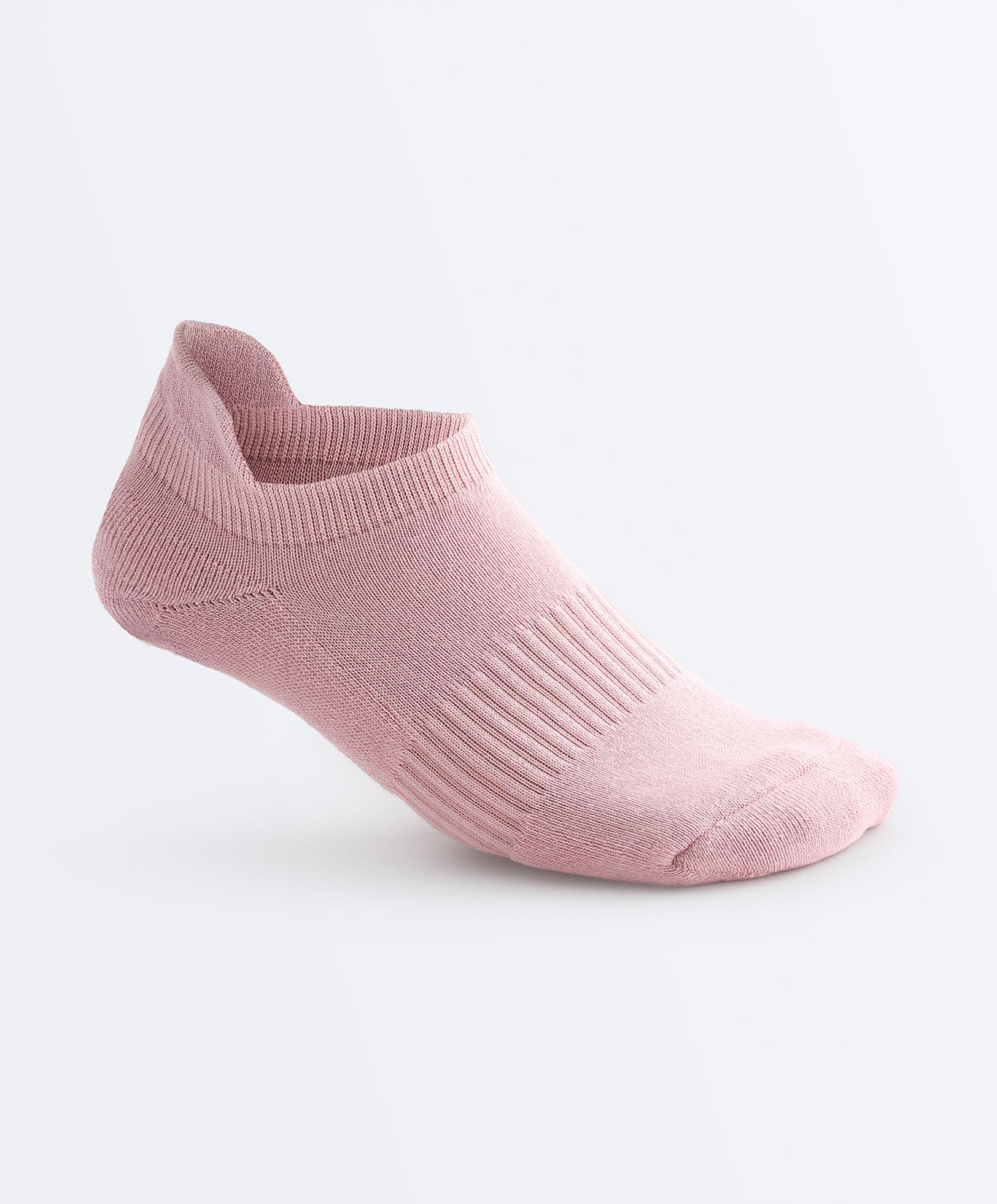 3 pairs of tab cotton blend sneaker socks — PALE PINK