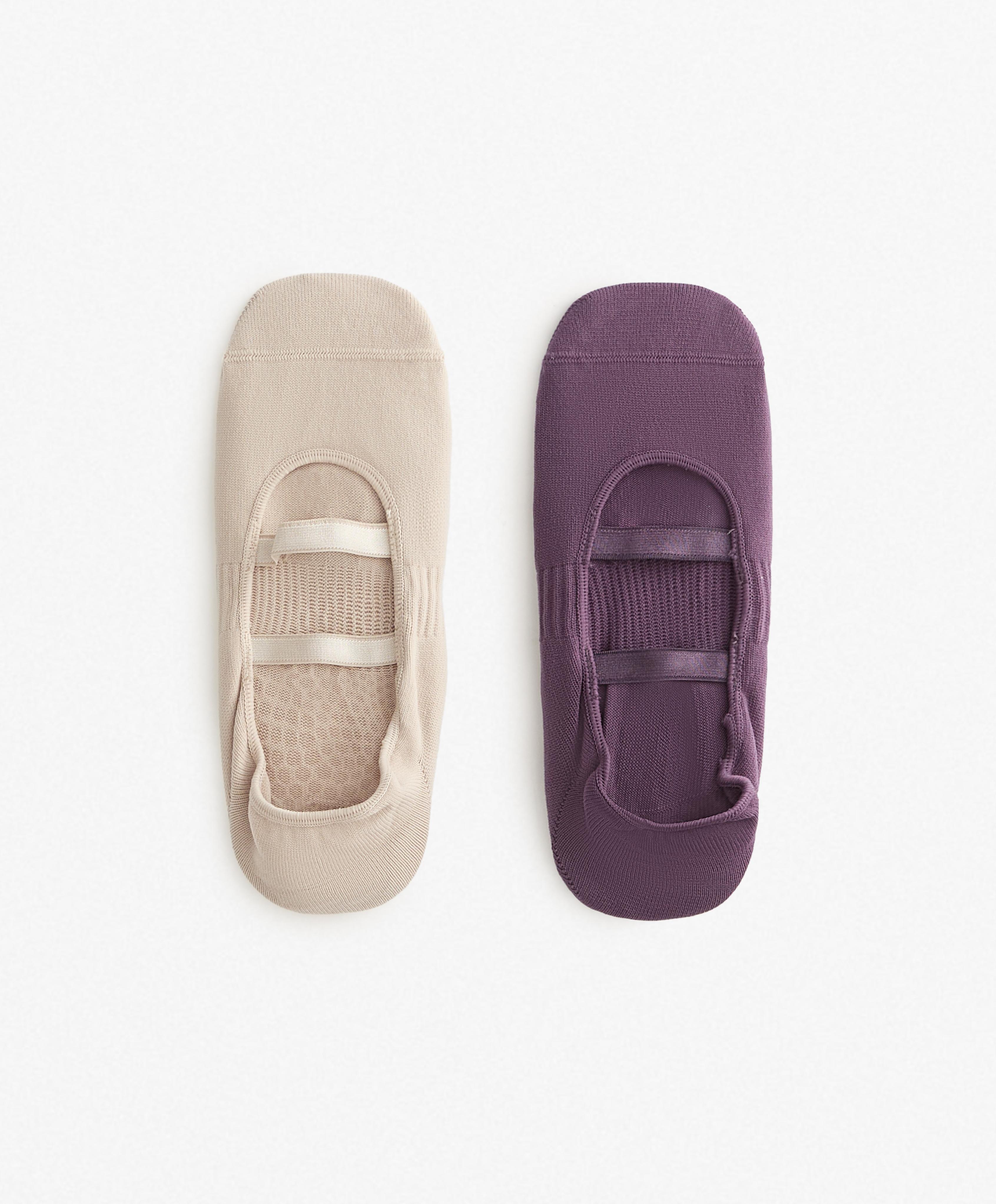 Chaussettes Antidérapantes Pilates Yoga - Lot De 2 Paires - Semelle Picots Silicone - Taille Unique 36-44 - Coton Et Spandex - 3
