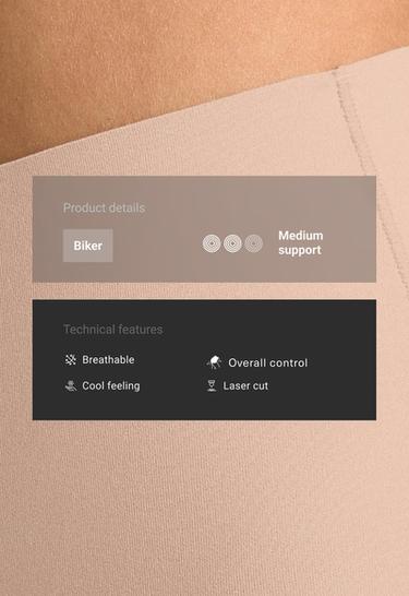High-waisted invisible laser-cut cycling briefs — BEIGE 2