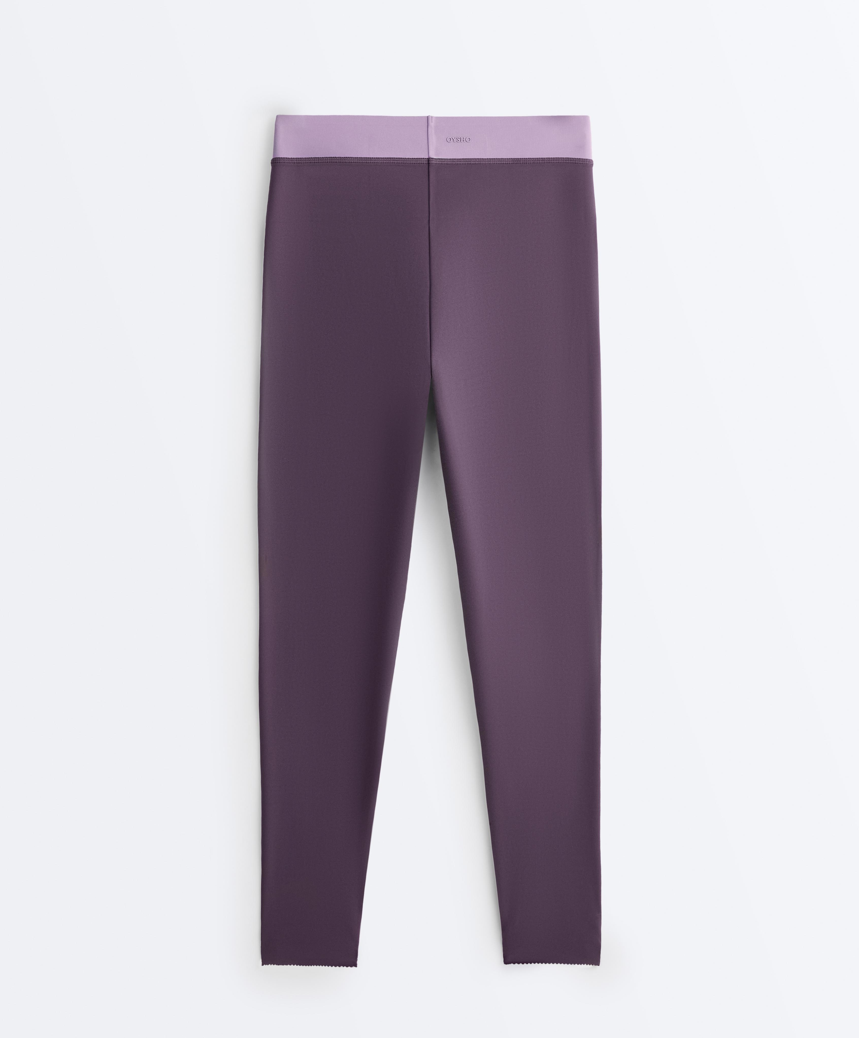 Compressive high rise 65cm ankle-length leggings — WASHED PURPLE
