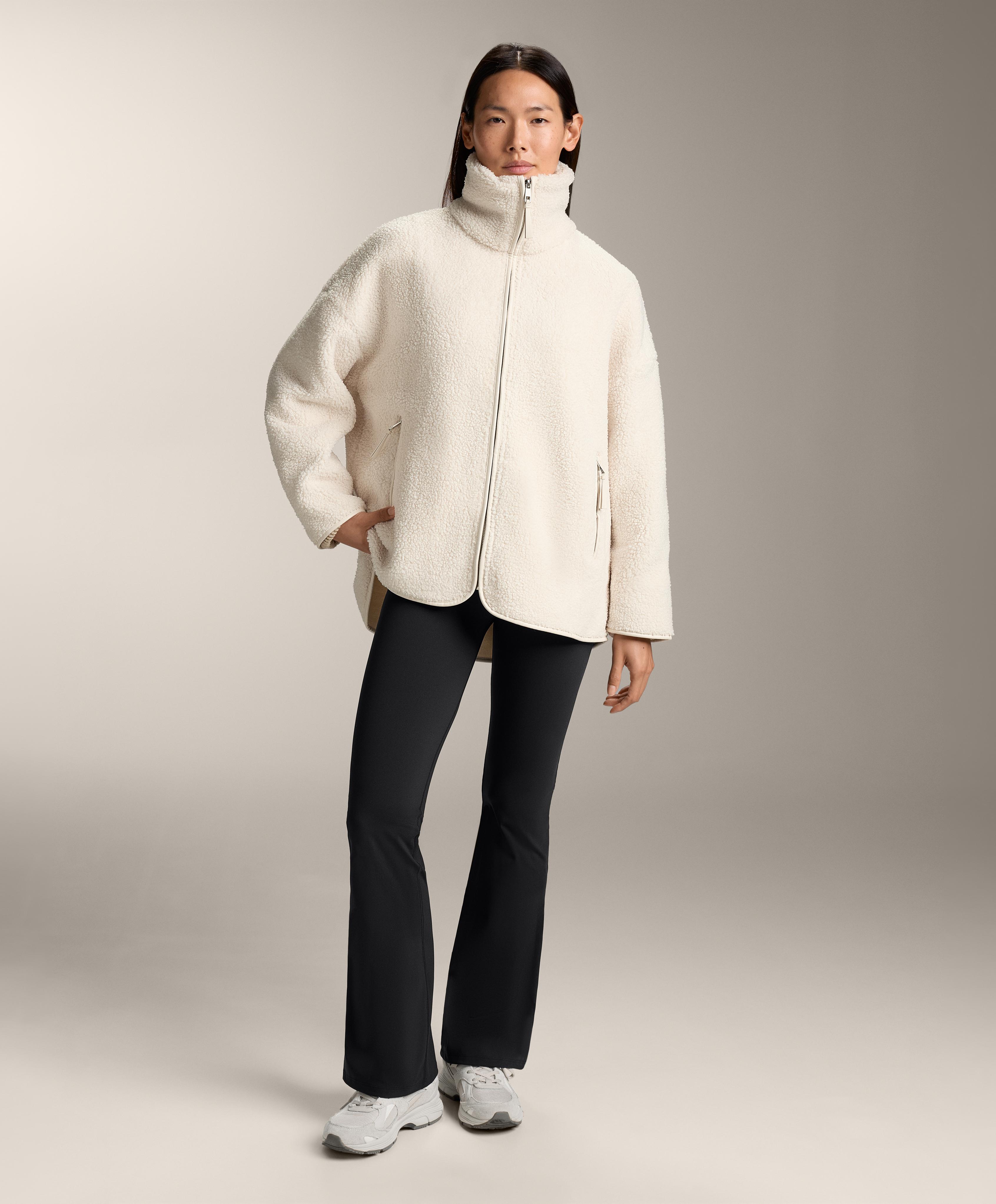 Oversize faux-shearling jacket — ECRU