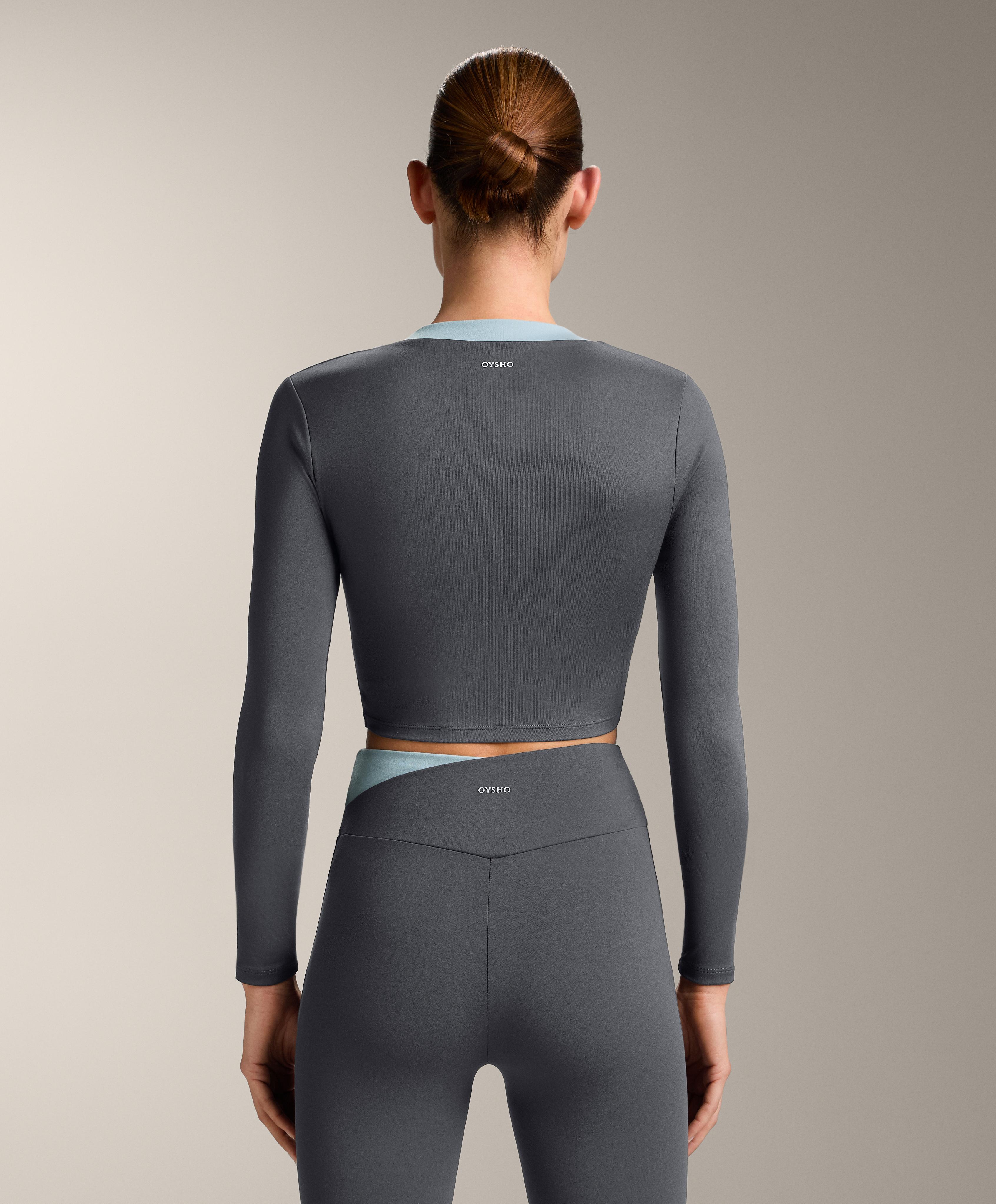Long-sleeved Comfortlux contrast tank top — ASPHALT