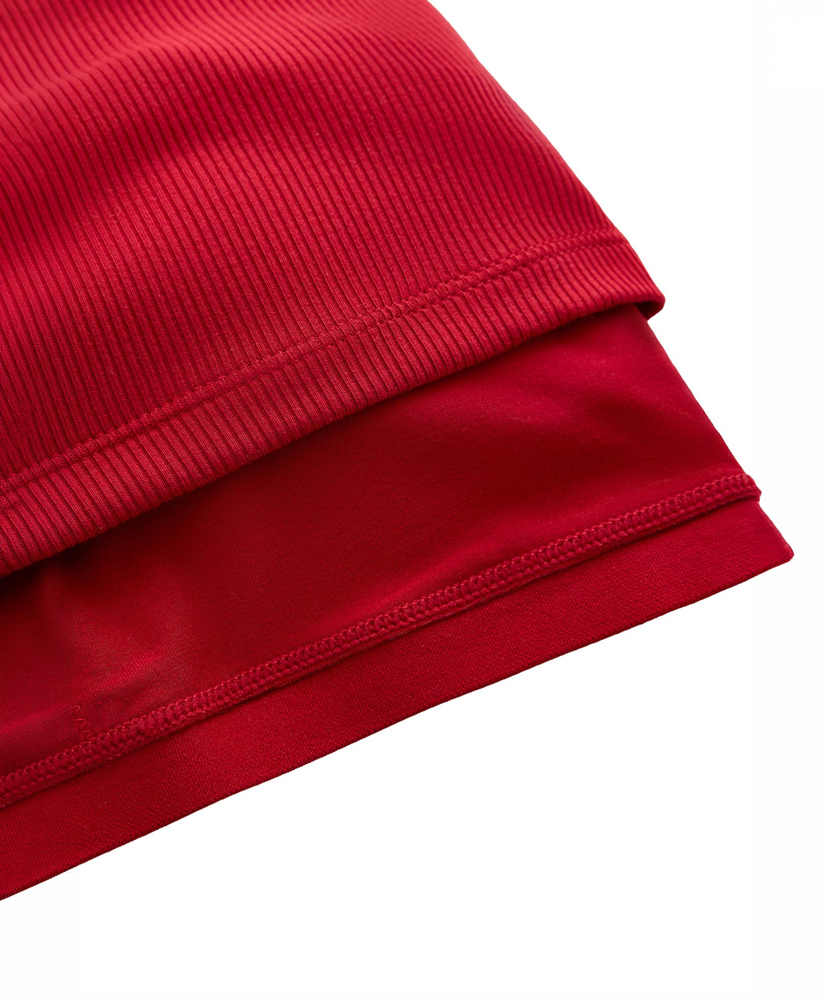 Rib modal blend long tank top — STRONG RED