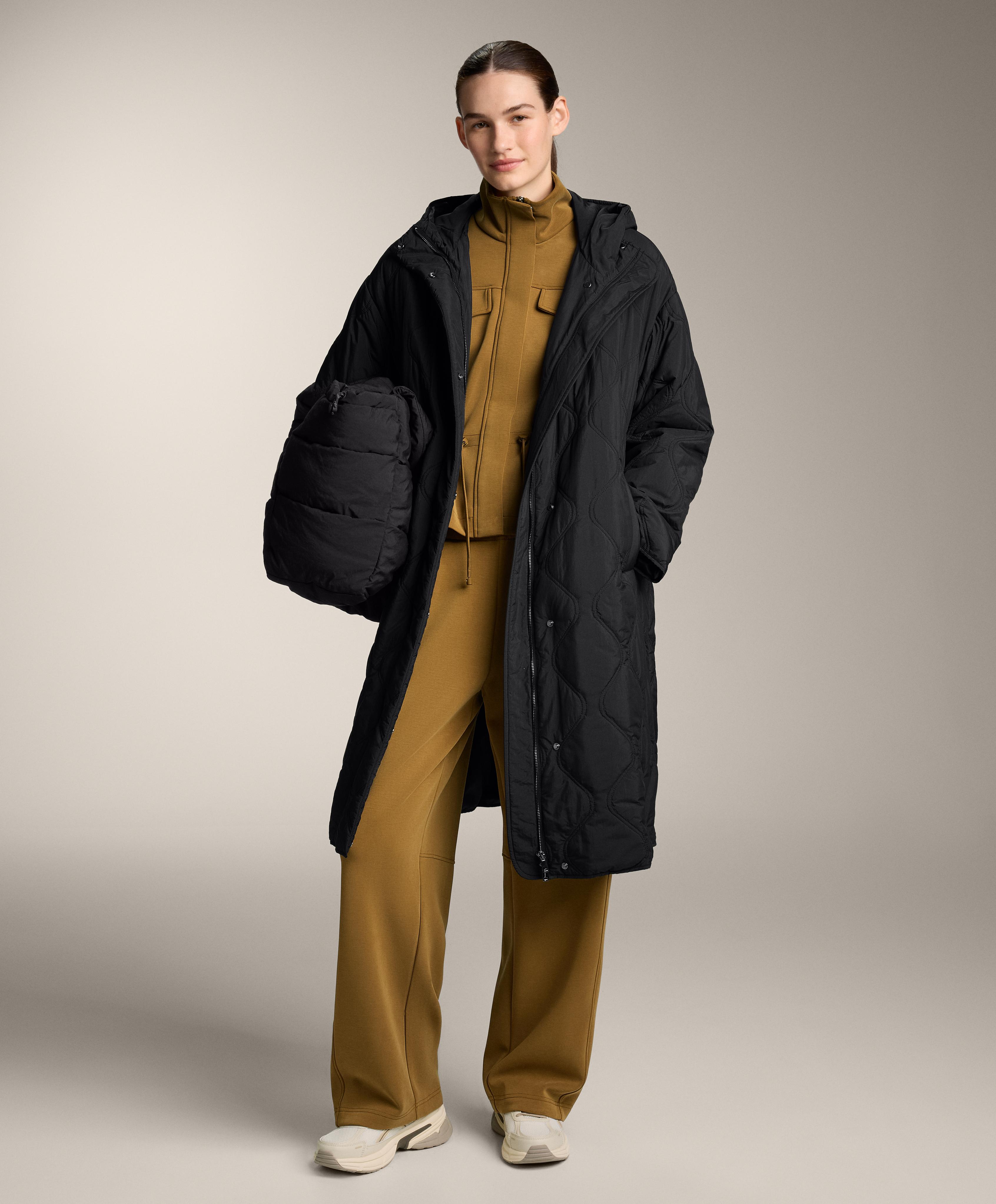 Kort jasje met verstelbare taille en geborstelde modal