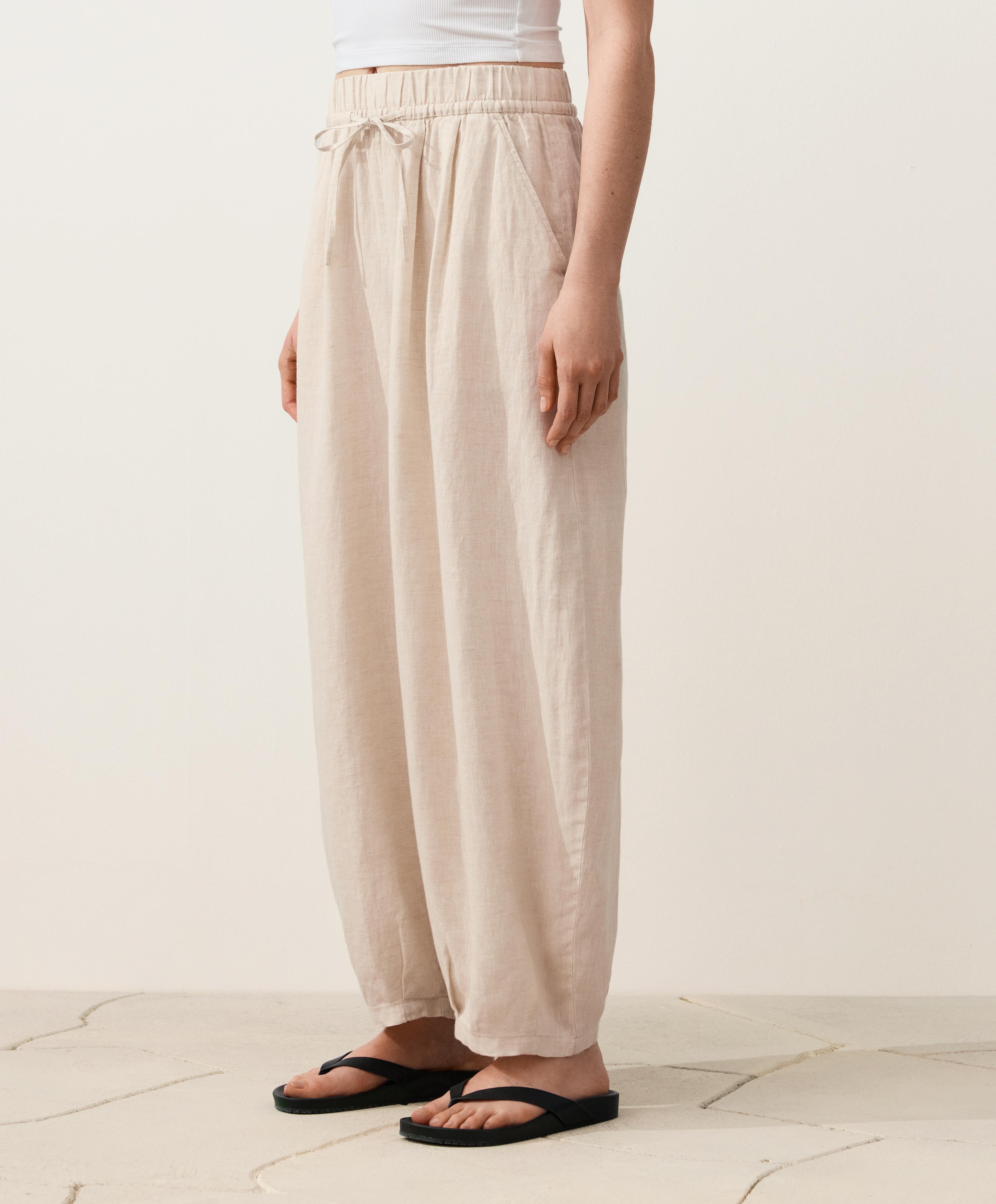 Calças balloon 100% linho Calças balloon 100% linho