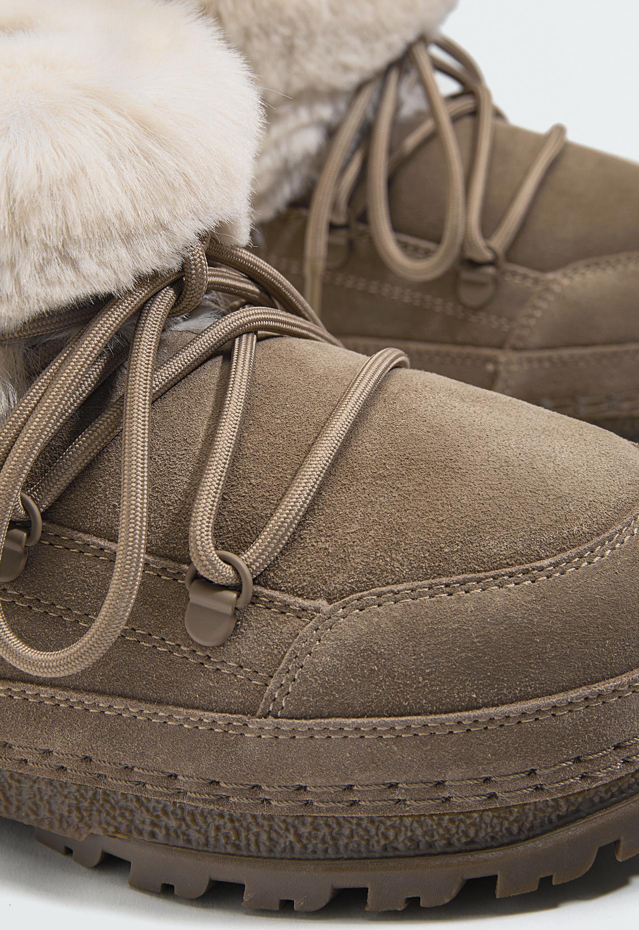 Technical suede lace-up boot — MINK