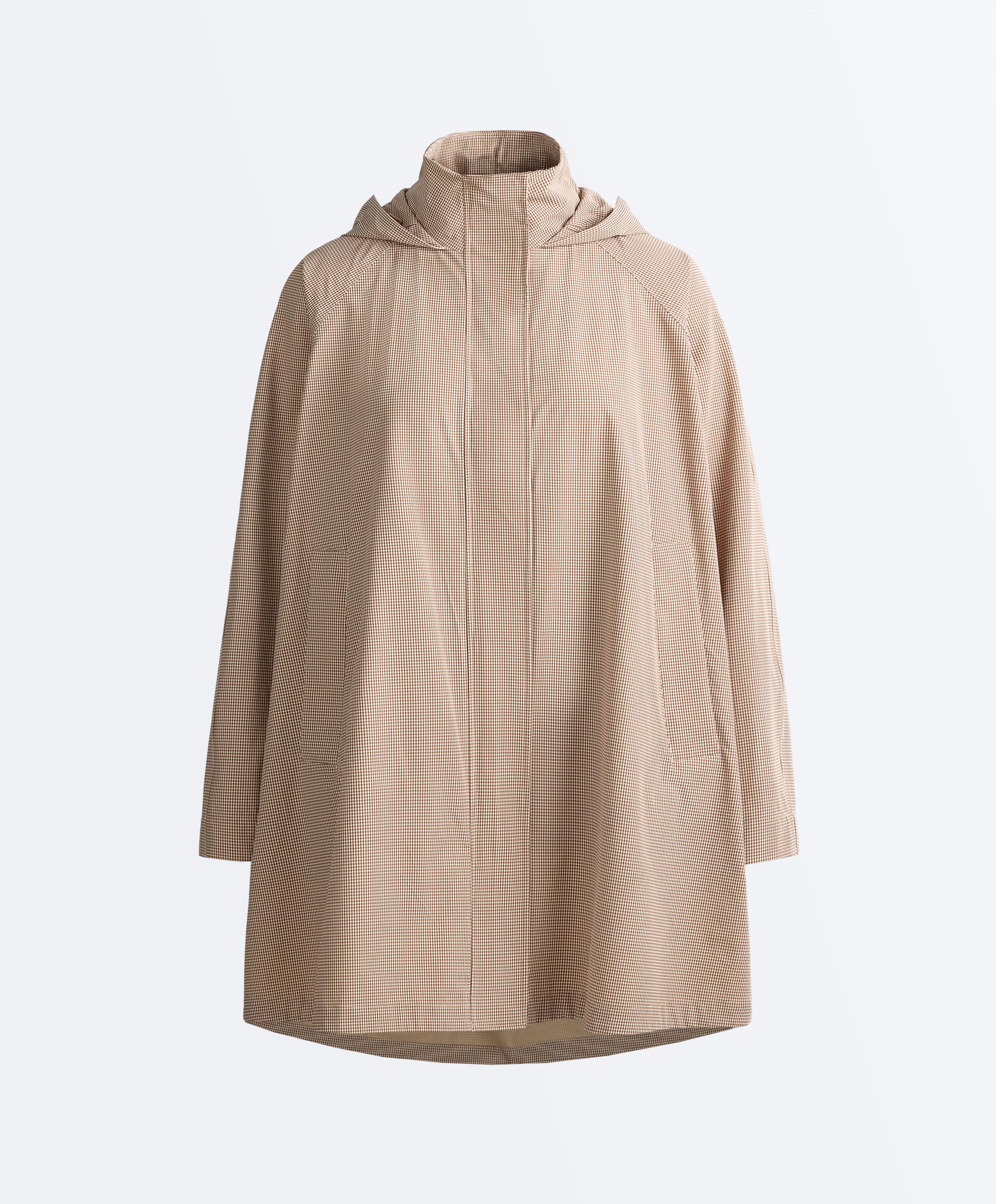 Extra lightweight 10k waterproof gingham jacket — DARK BRICK