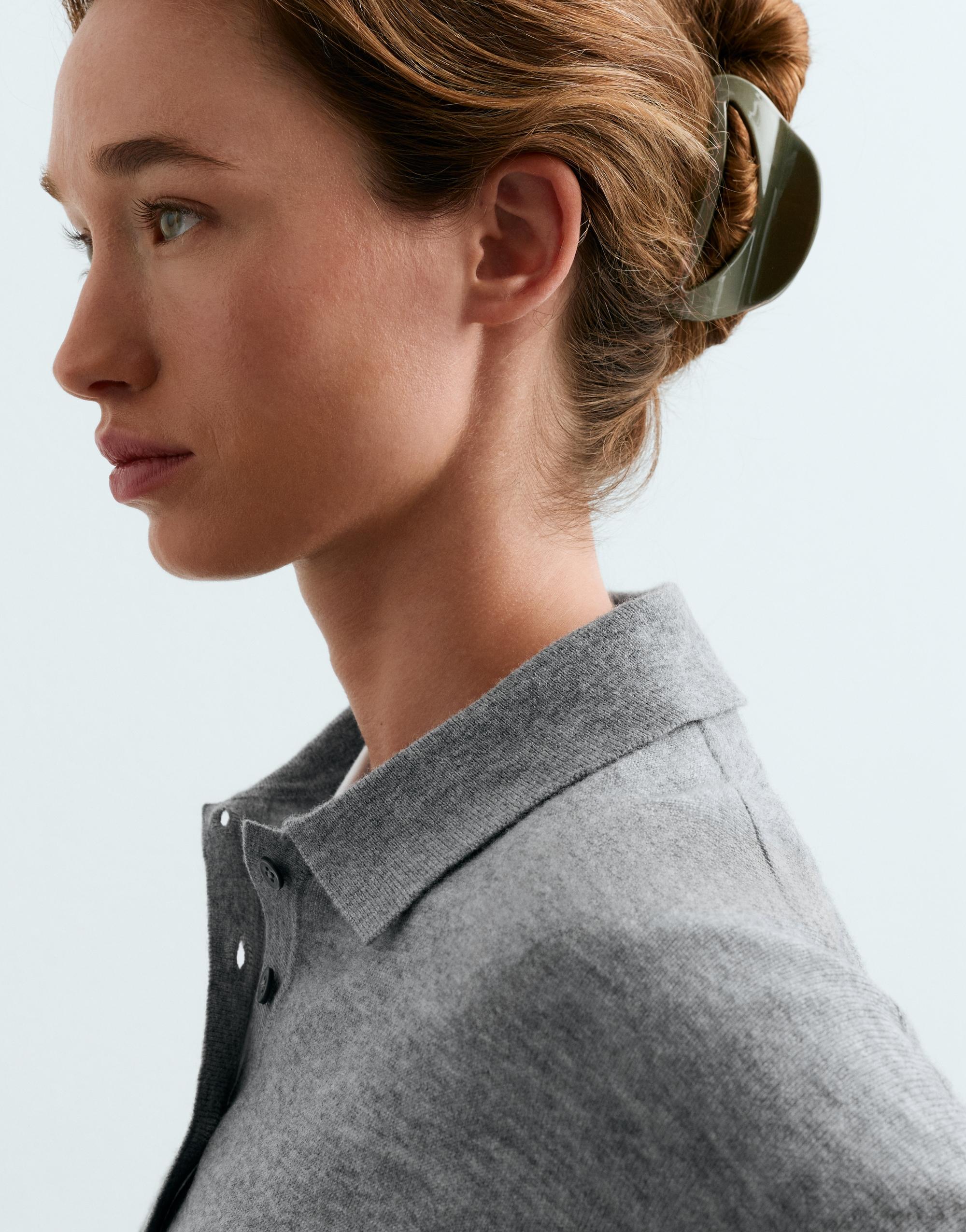 Large acetate hair clip — KHAKI-GREY
