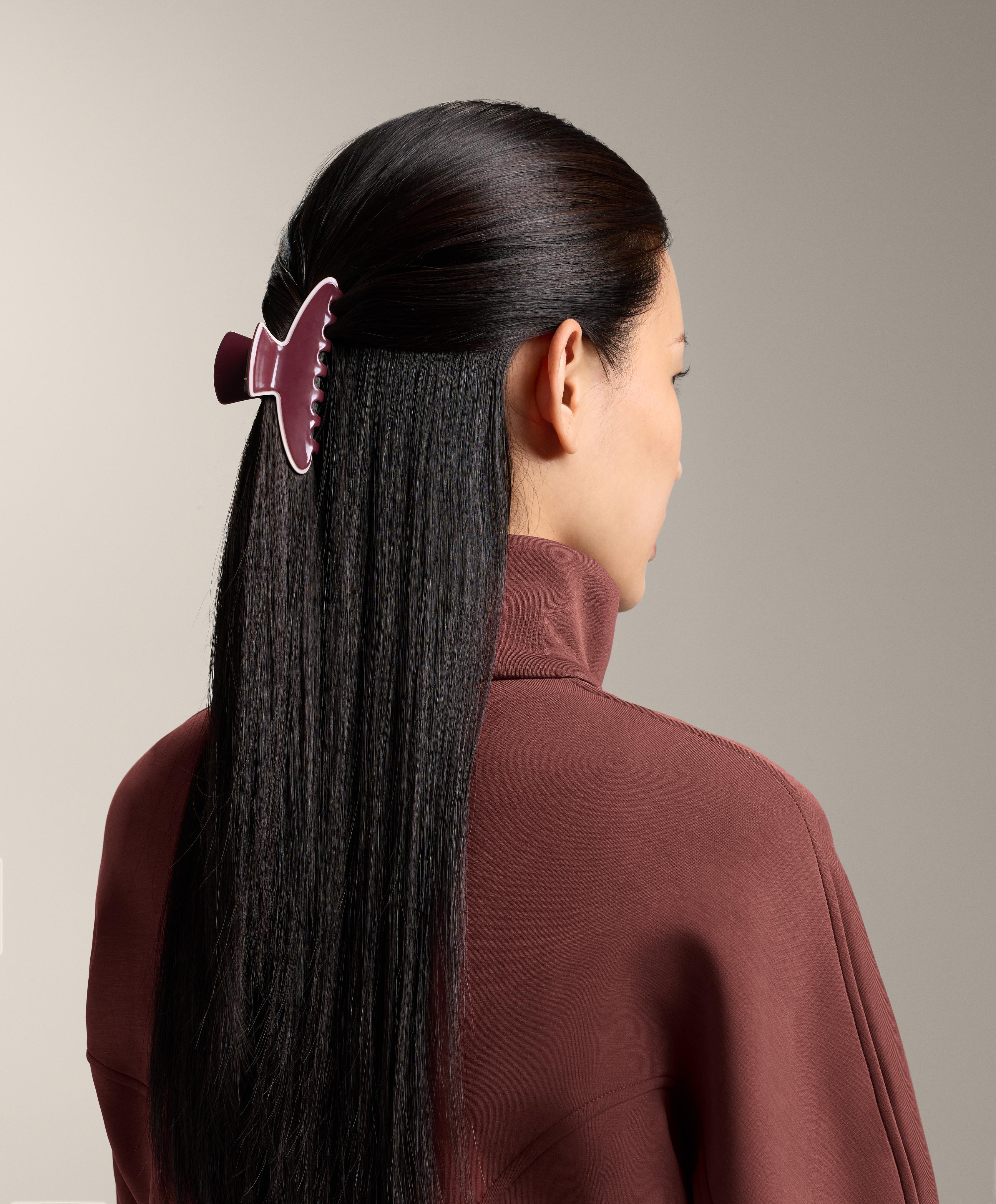 Large hair clip with piping