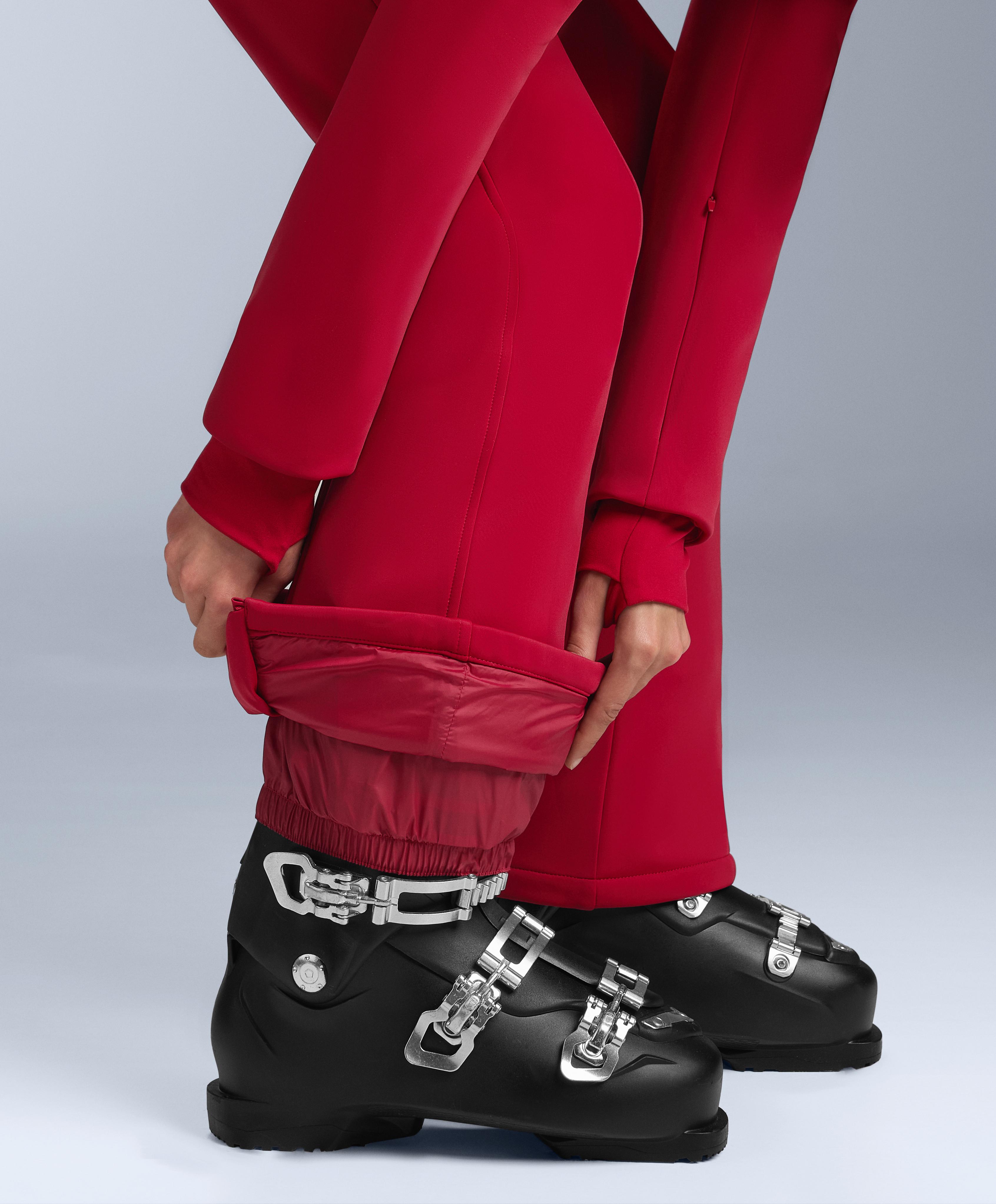 Water-resistant fitted stretch SKI jumpsuit — RED