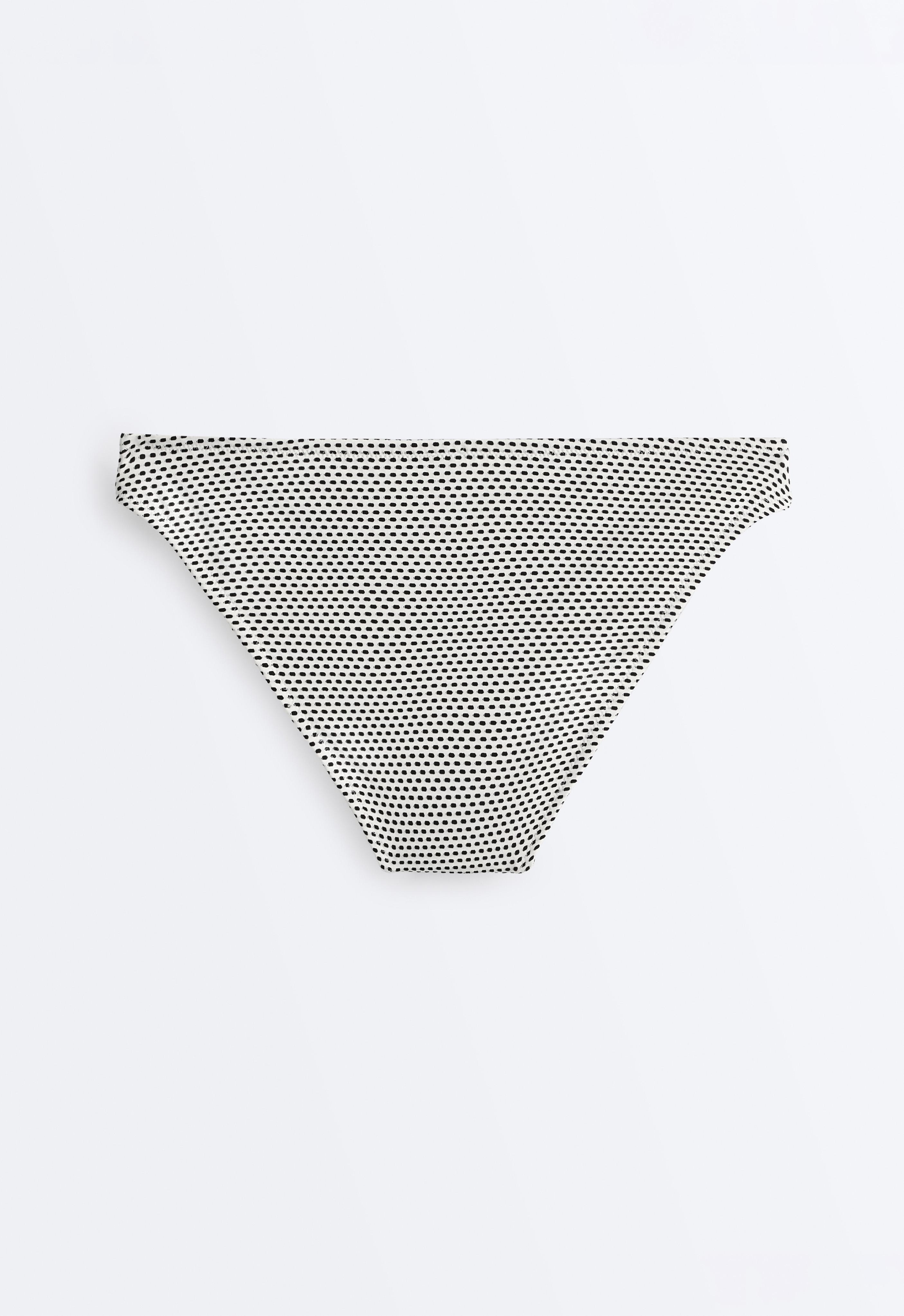 Jacquard polka dot classic bikini briefs — PALE ECRU