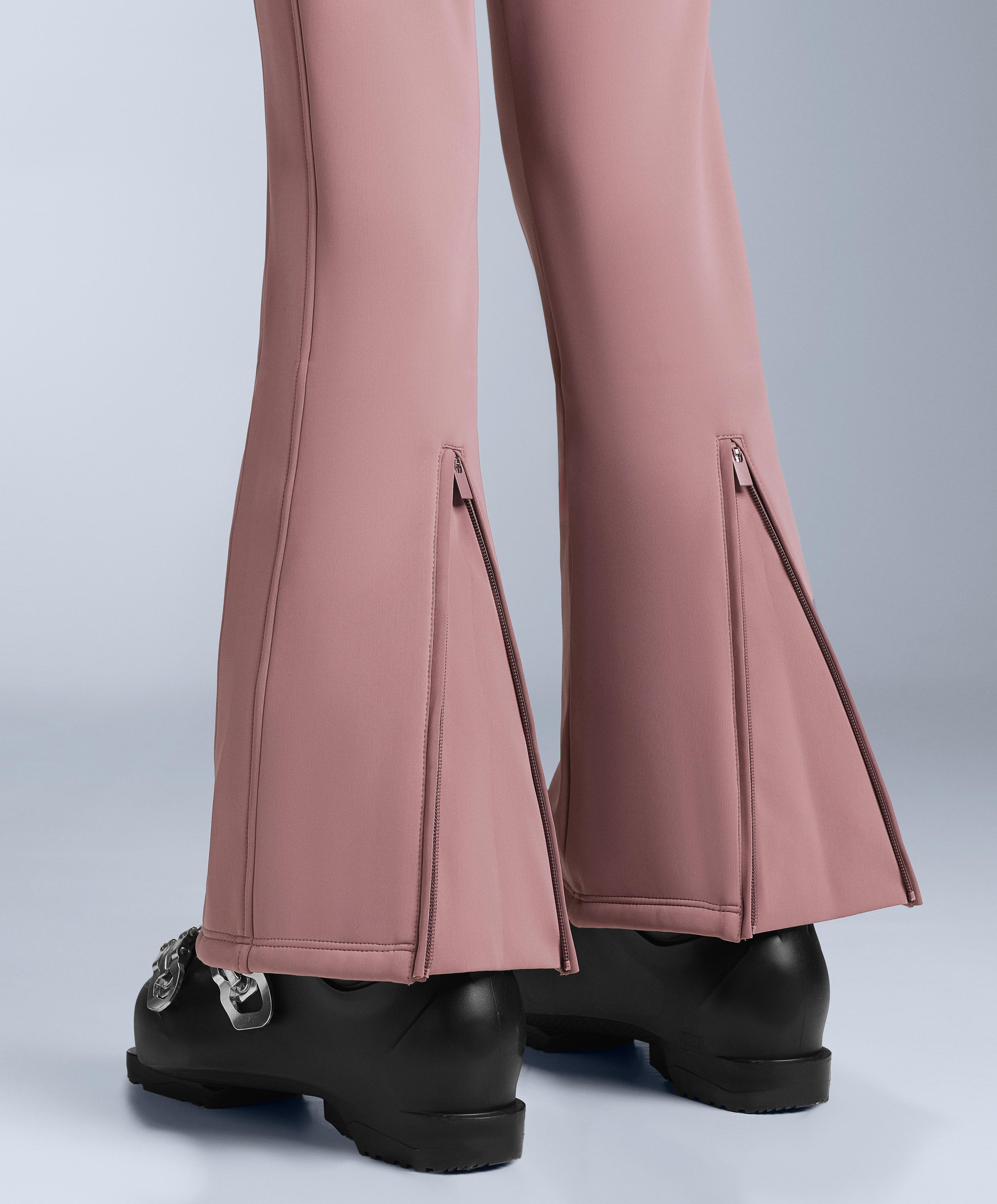 Water-resistant flare stretch SKI trousers — PINK-MAUVE
