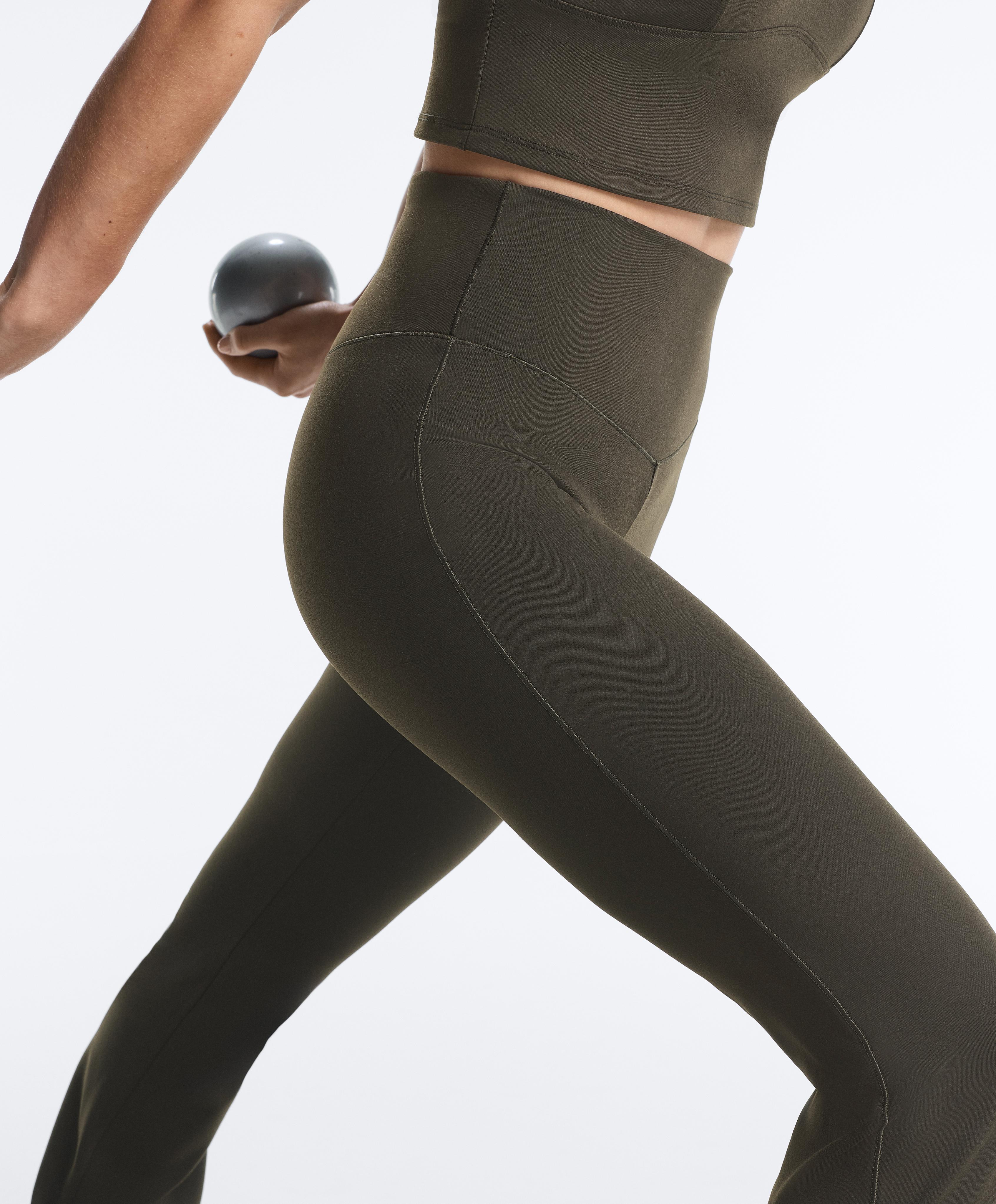 Evermove high rise flare trousers — BROWN