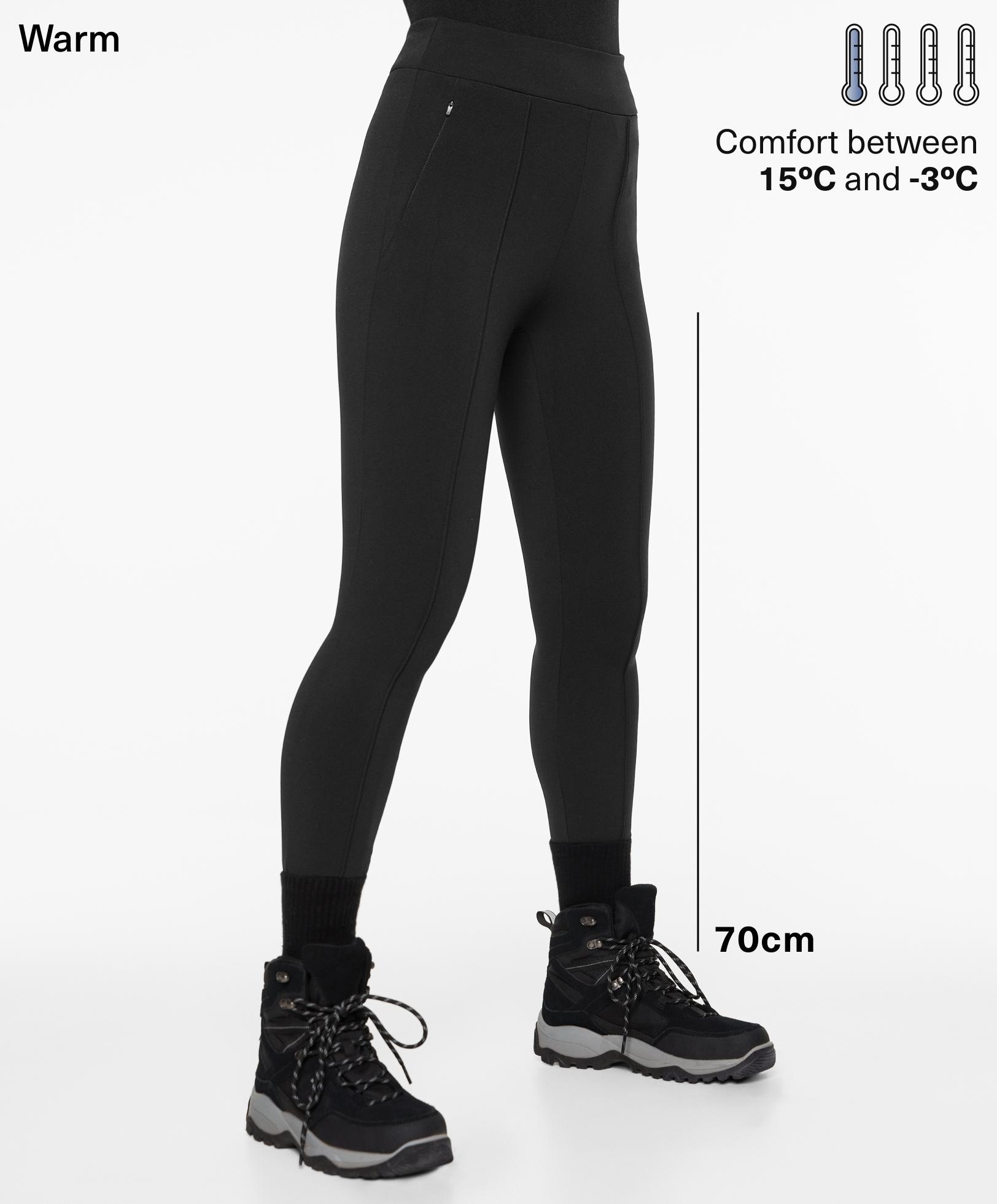 70cm warm ankle-length leggings with crease