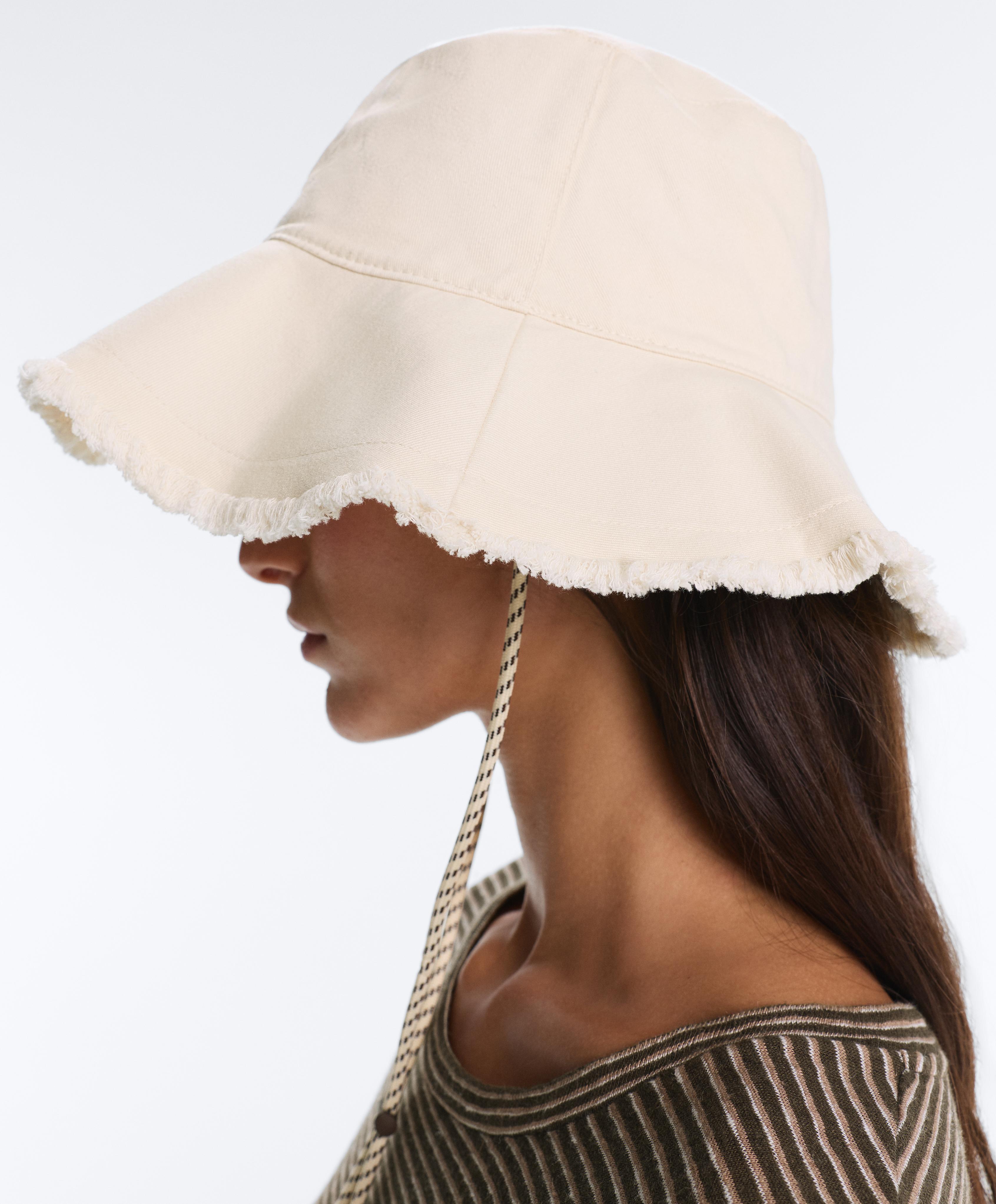 100% cotton bucket hat — PALE BEIGE