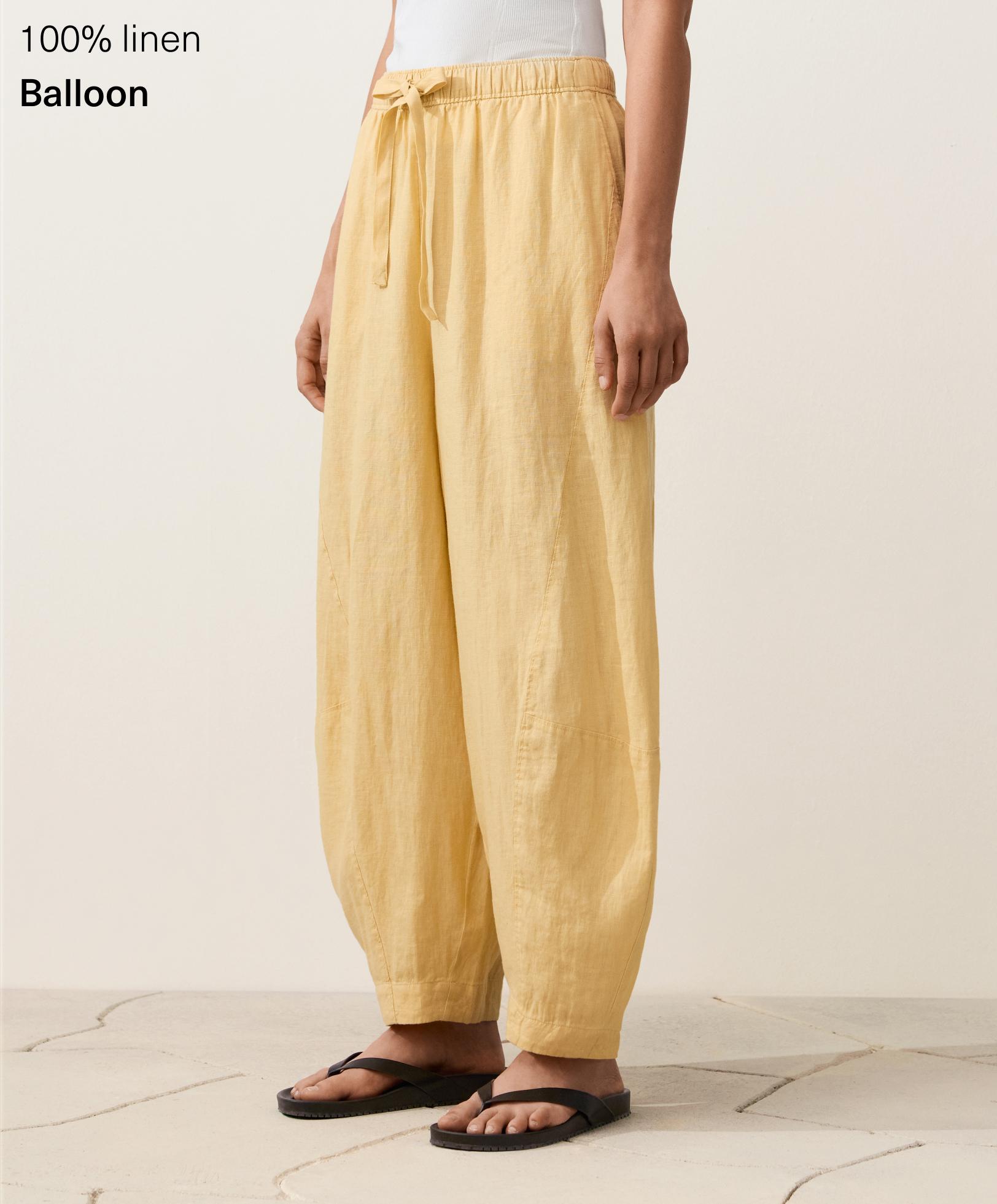 بنطلون بالون 100% من الكتان