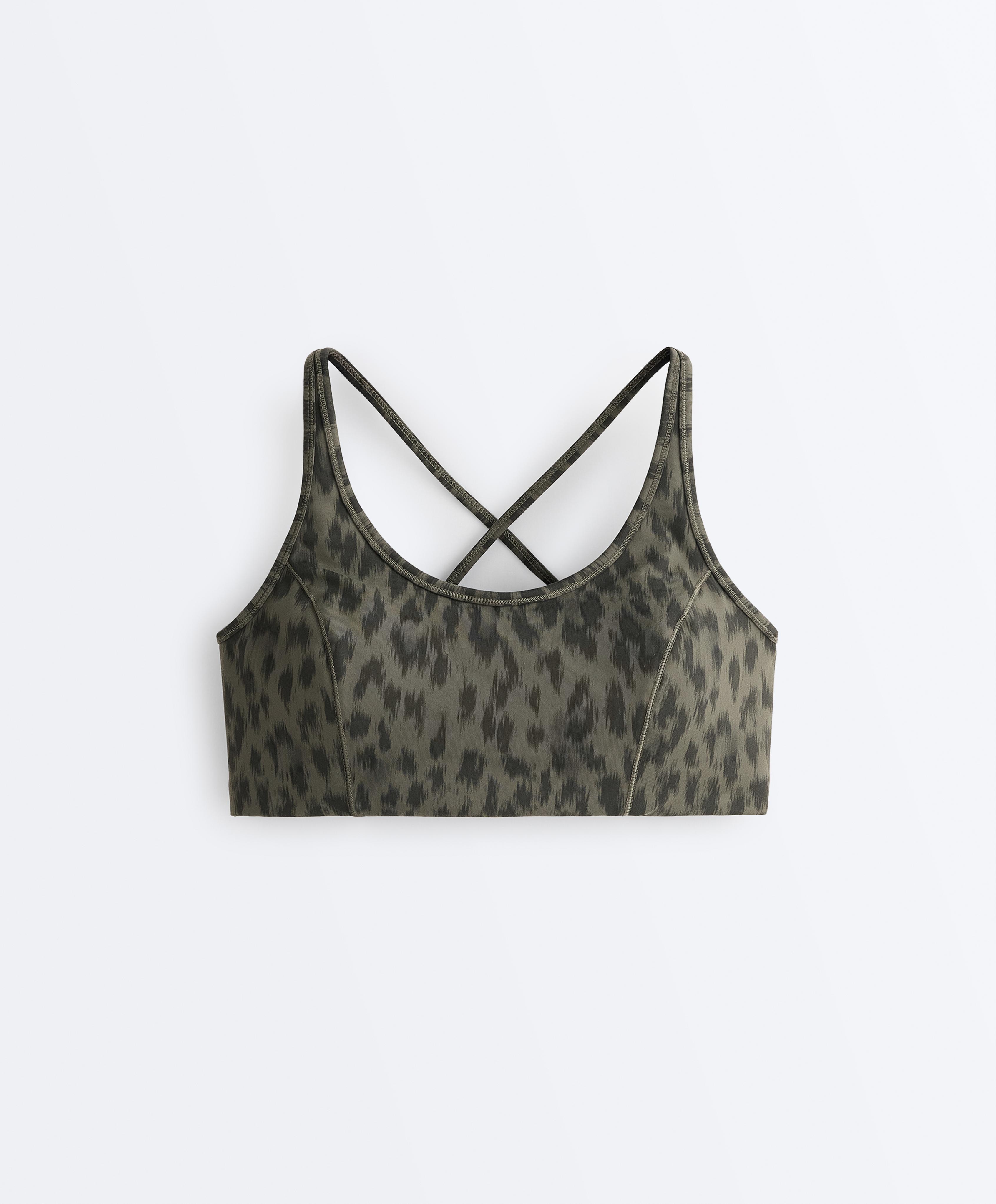 Evermove medium-support sports bra — DARK KHAKI