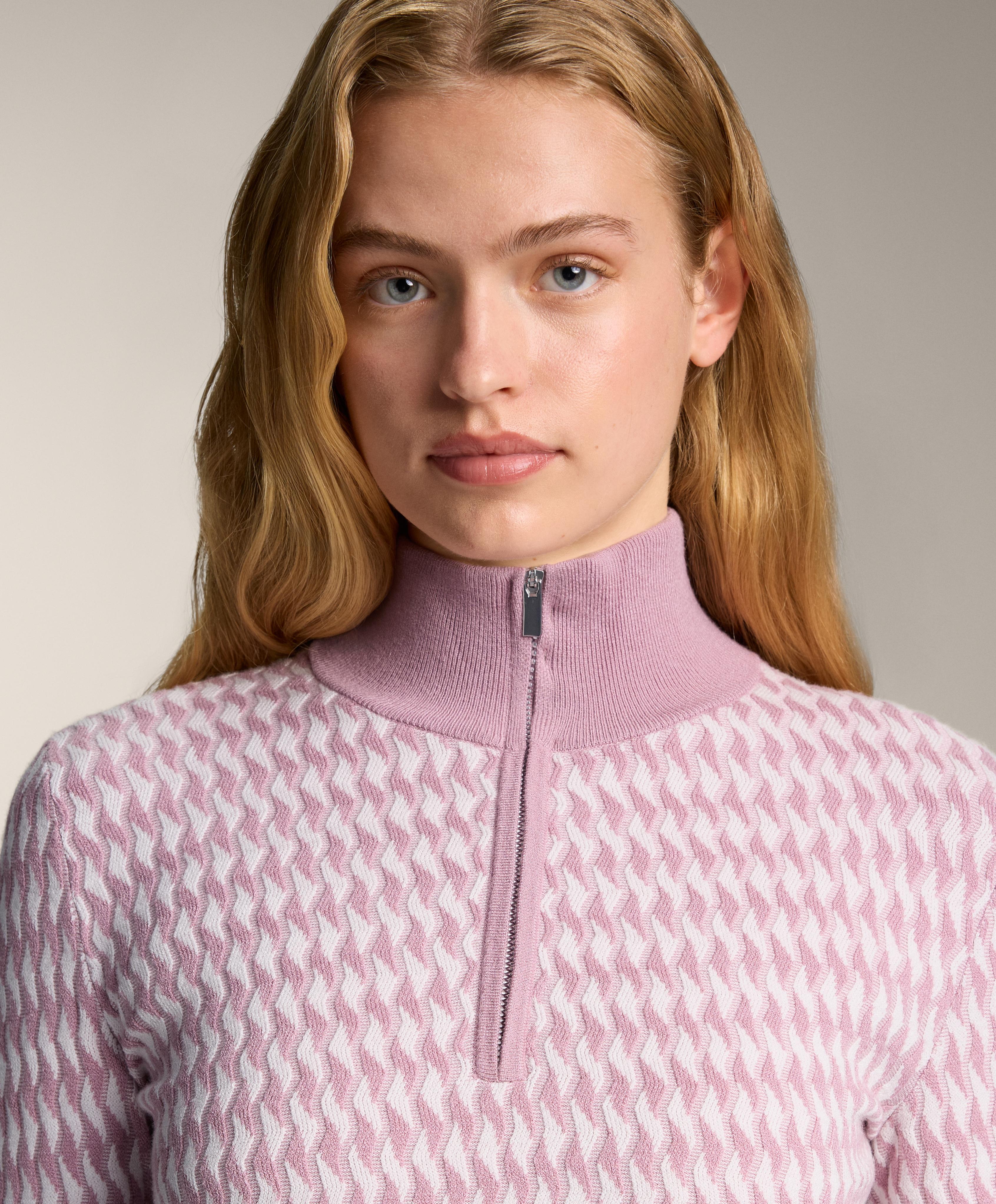 Geometric jacquard knit thermal base layer top Geometric jacquard knit thermal base layer top