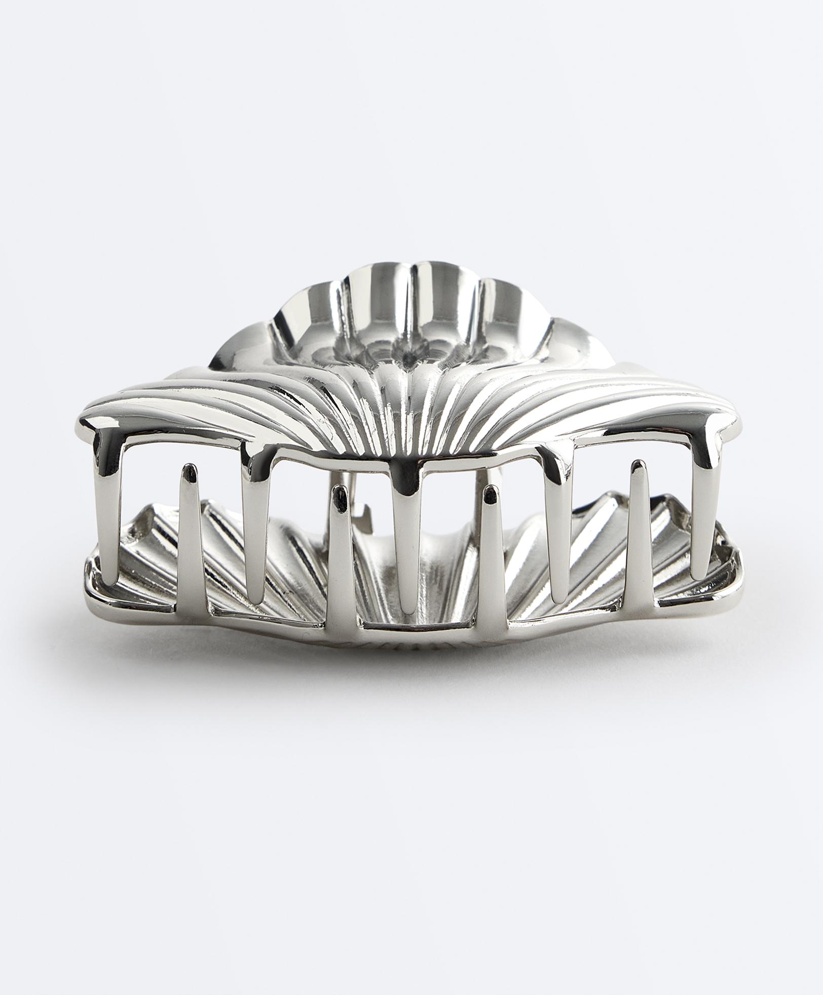 Shell metallic hair clip — SILVER