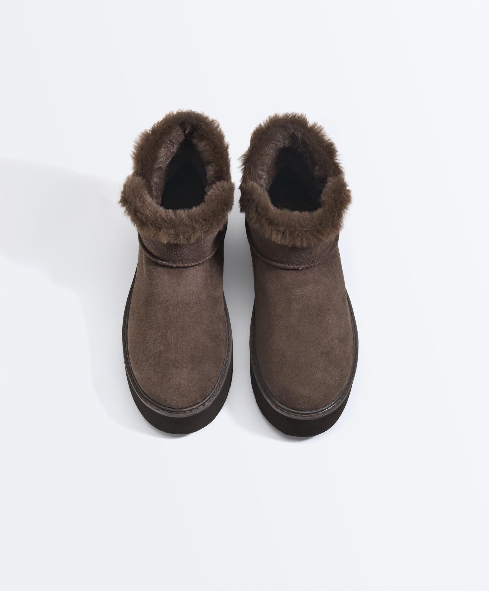 Bottes en cuir à semelle compensée