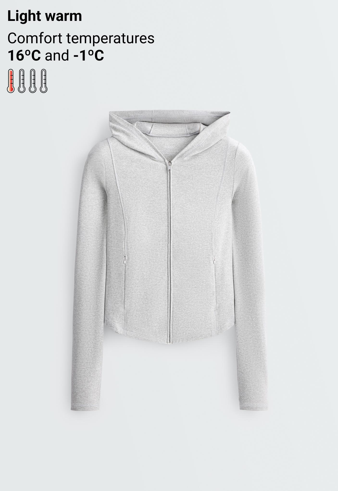 Technical marl hooded jacket — GREY MELANGE