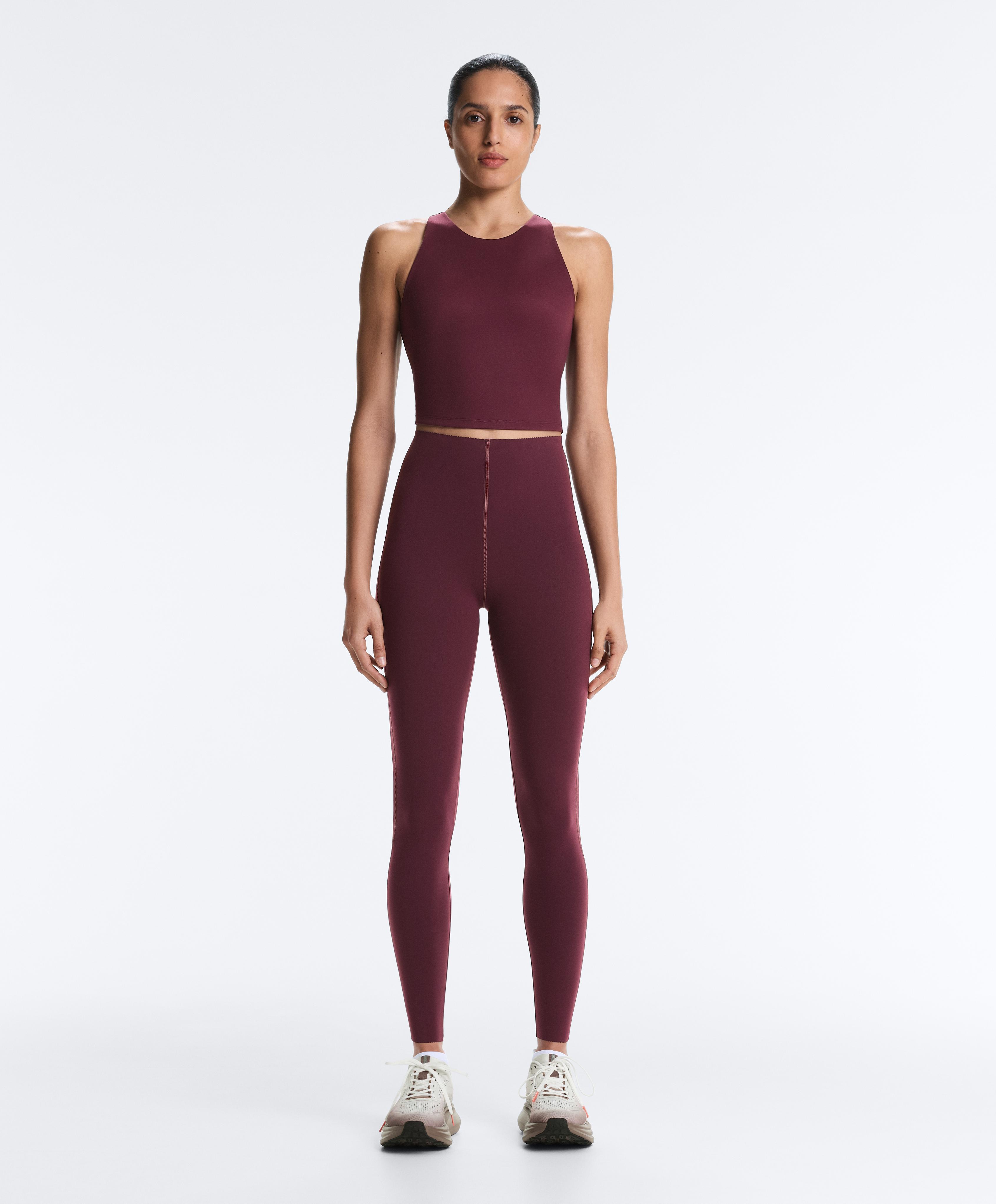 Extra Compressive Halter Tank Top — AUBERGINE