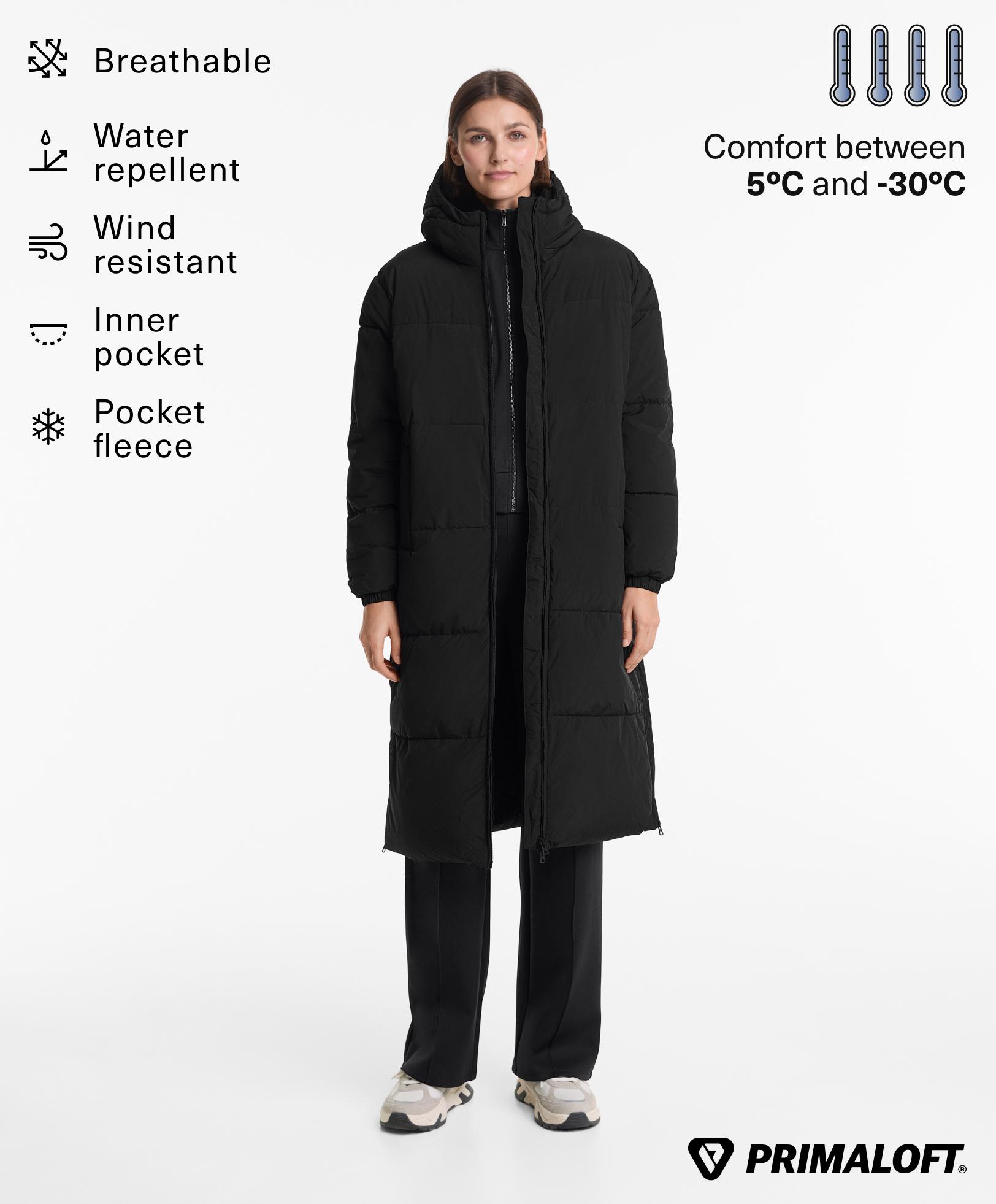 Waterafstotend lange gewatteerde jas Primaloft® - Uitverkoop