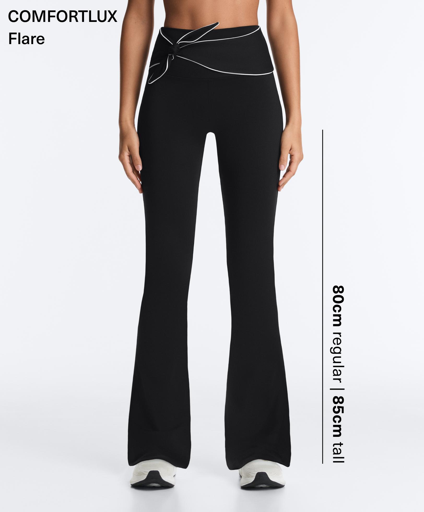 Comfortlux high-rise flare trousers with bow