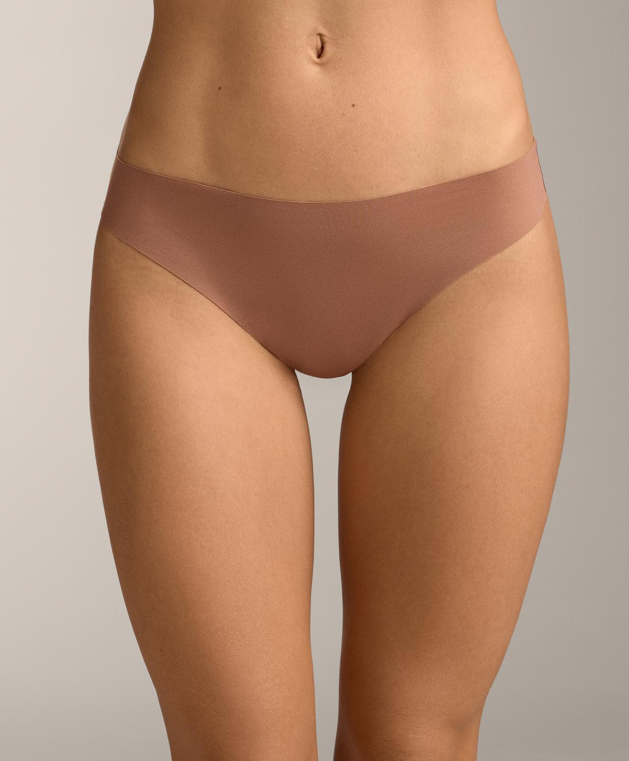 5 invisible polyamide blend thongs — BEIGE