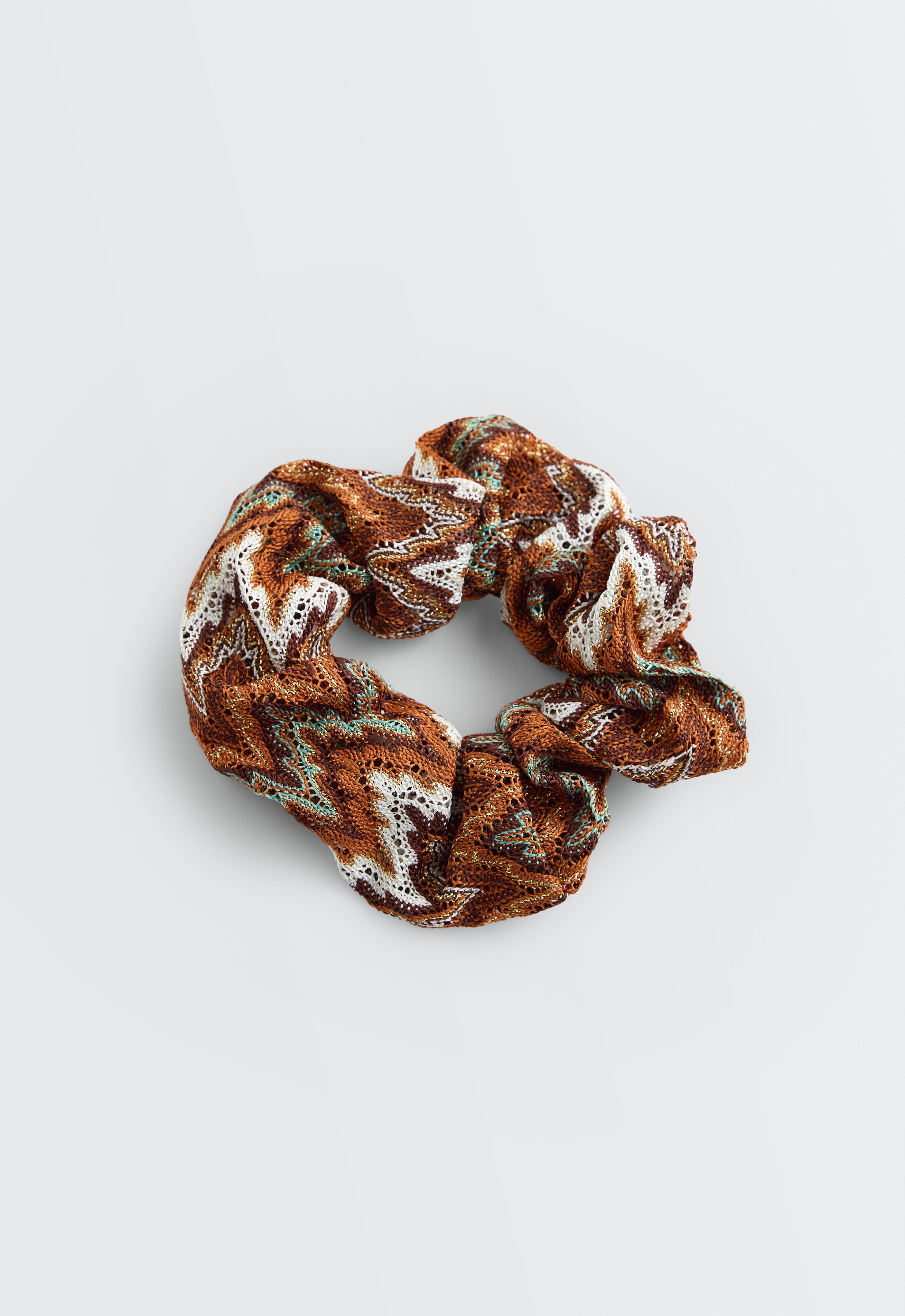 Large herringbone scrunchie — BEIGE