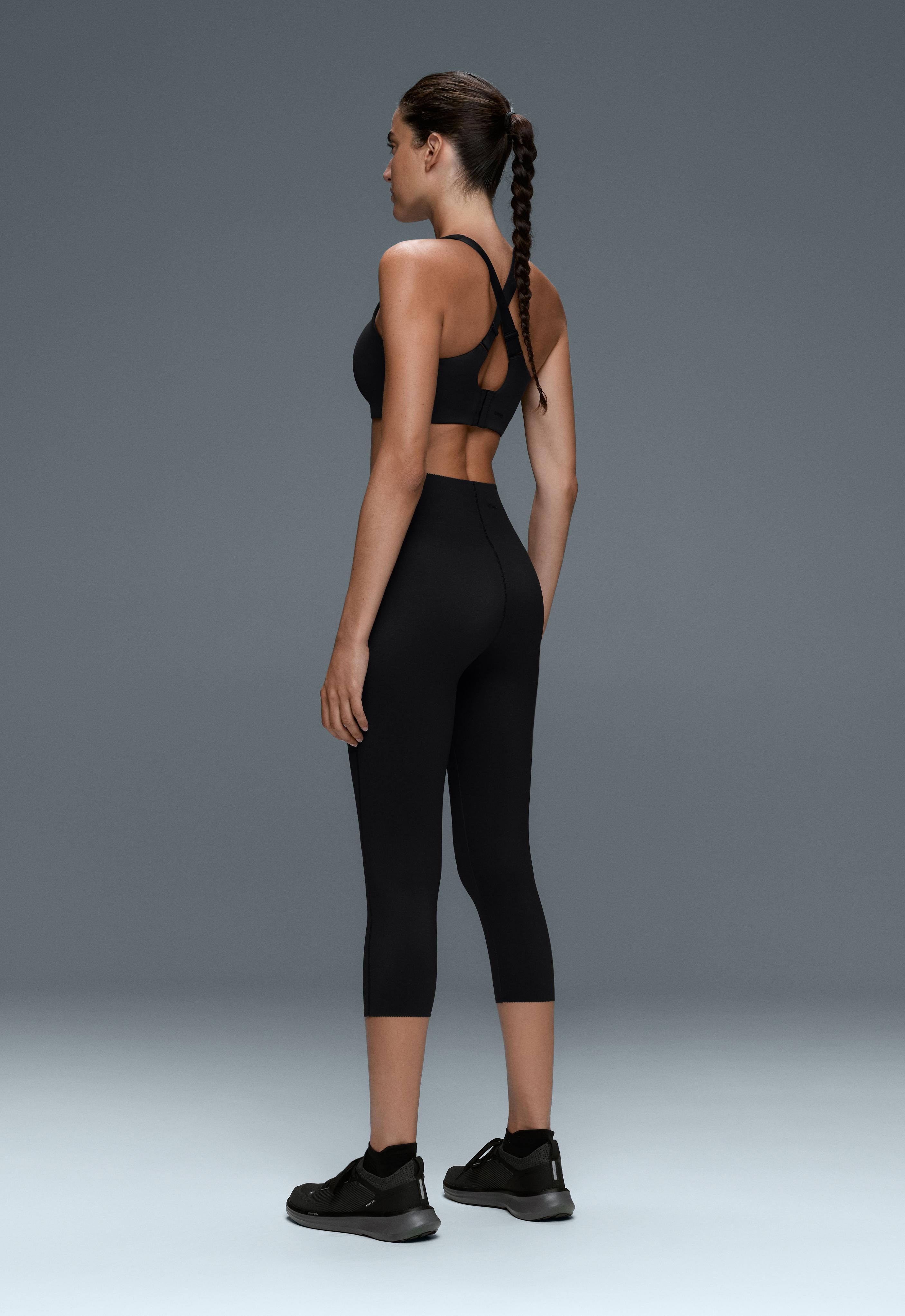 Extra Compressive core control 40cm knee-length leggings — BLACK