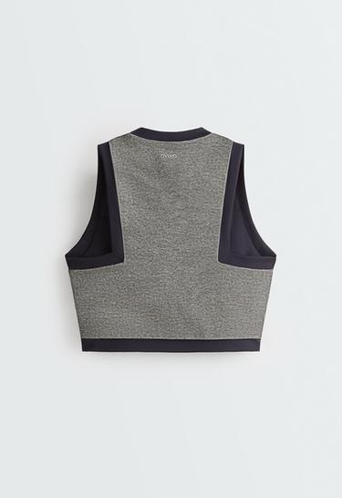 Sports bra, medium support, marl contrast — MOTTLED GREY MELANGE 8