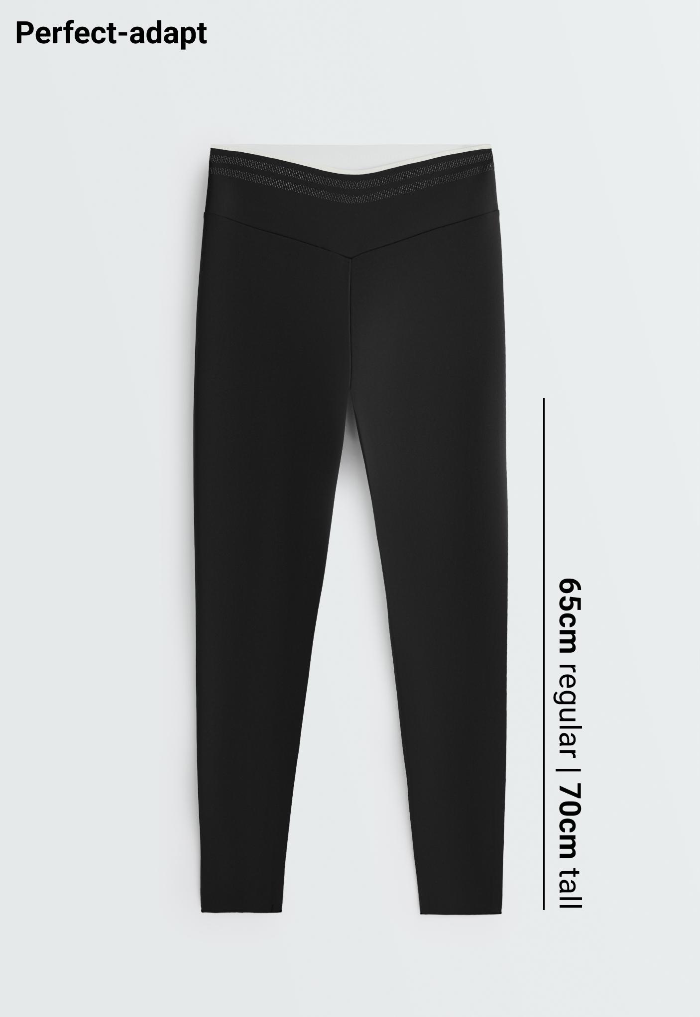 Perfect-adapt high-rise V-cut ankle-length leggings with piping