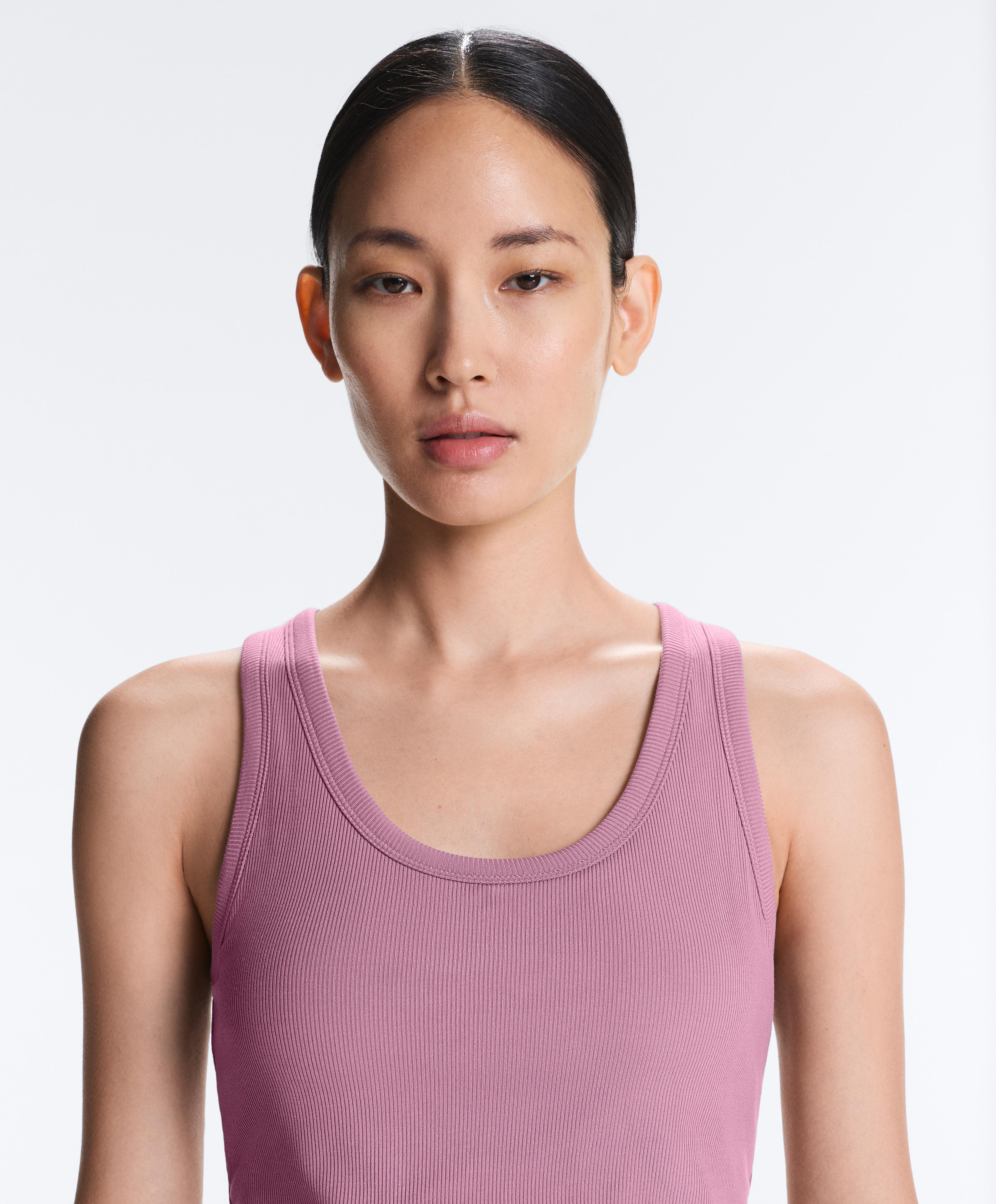 Rib modal blend tank top — MAUVE PINK