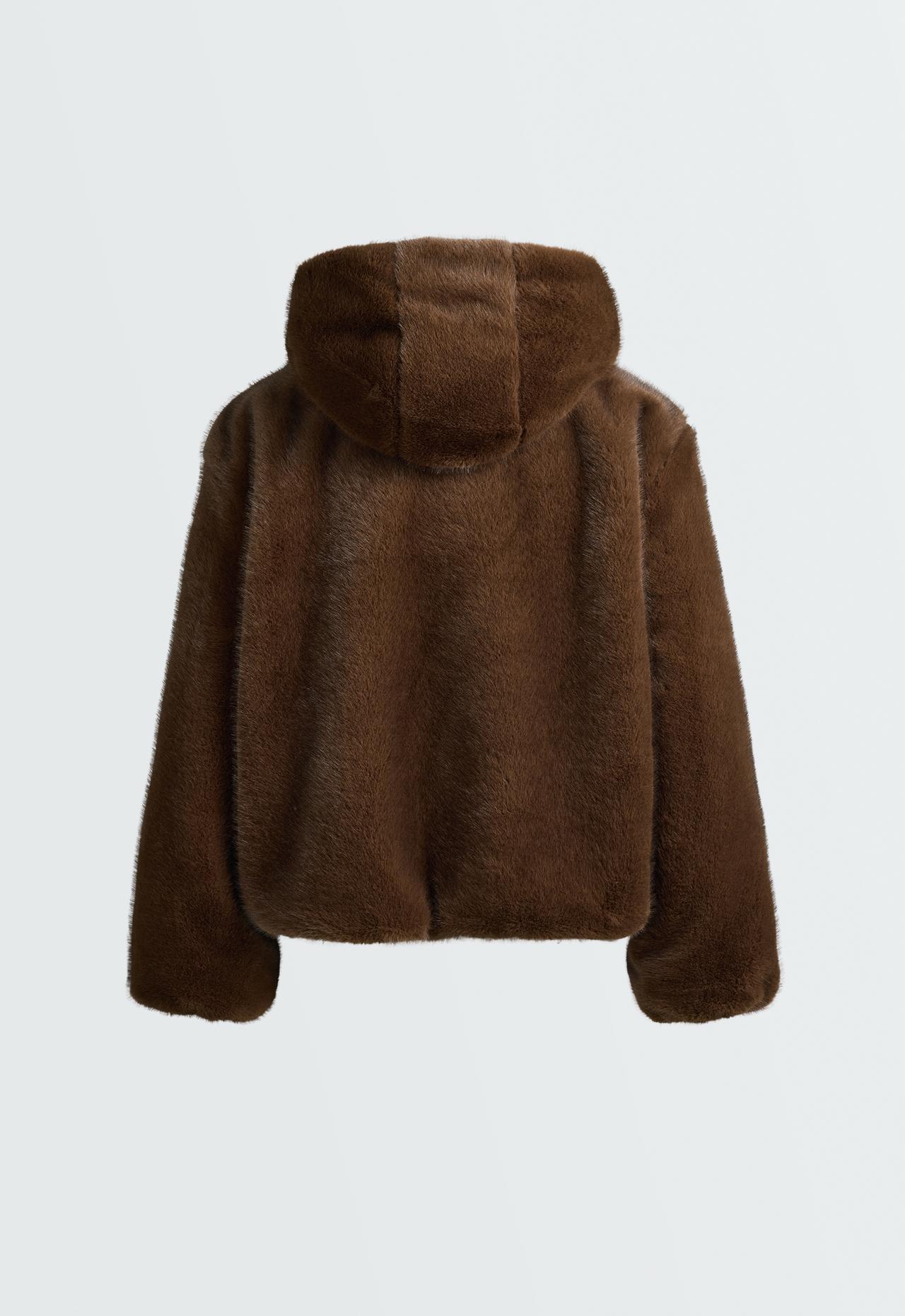 FELLEX® Aerogel padded jacket, Balloon faux-fur effect — COFFEE